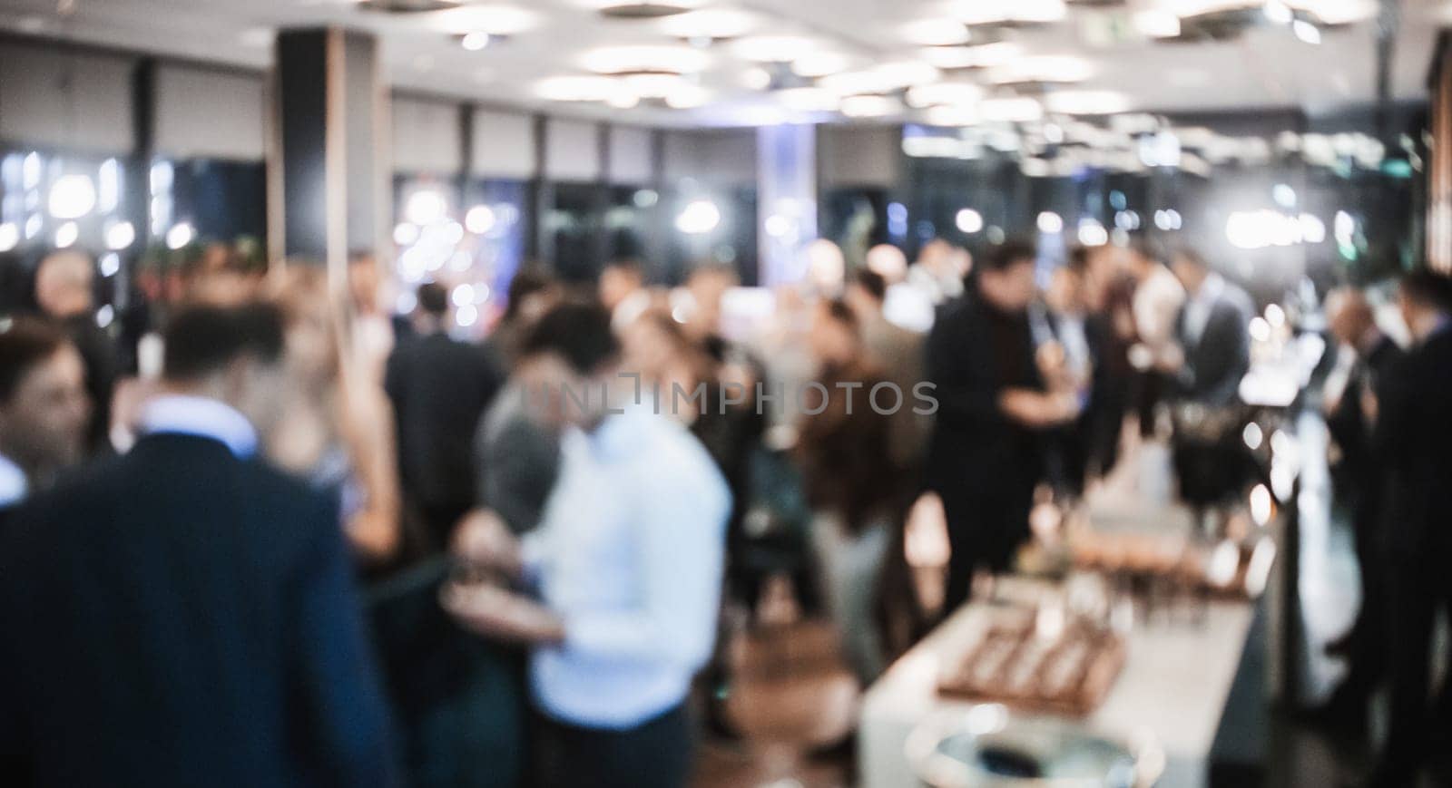 Blurred image of businesspeople at banquet event business meeting event. Business and entrepreneurship events concept.