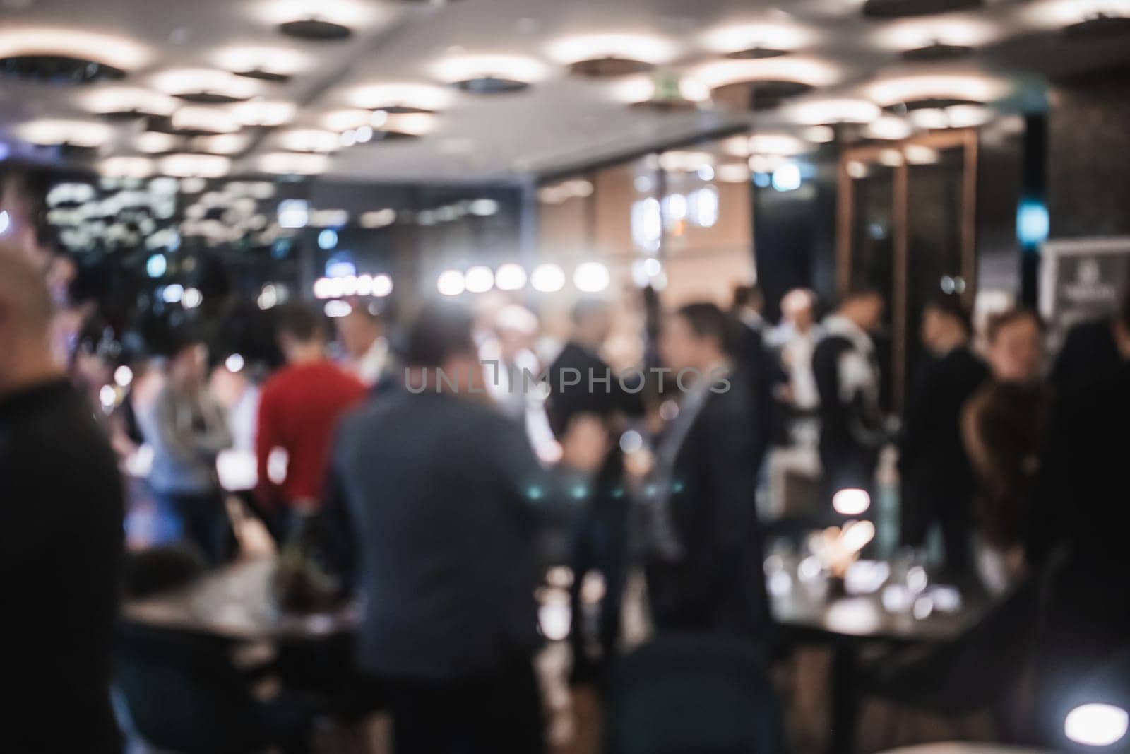 Blurred image of businesspeople at banquet event business meeting event. Business and entrepreneurship events concept.