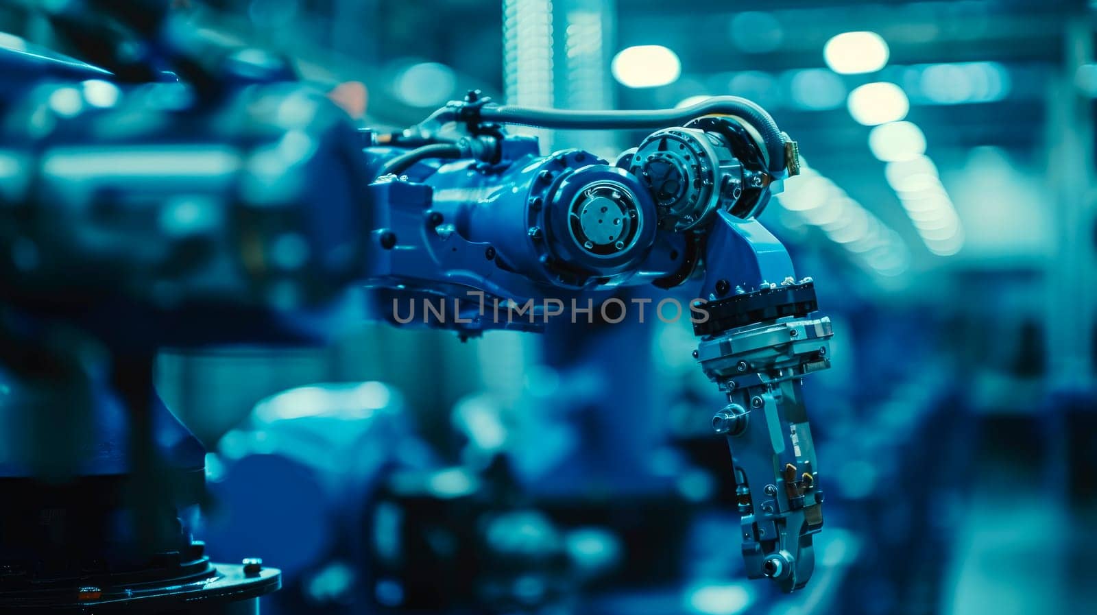Smart factory automated machine. Futuristic industry technology robot arm,future industrial concept. AI generated