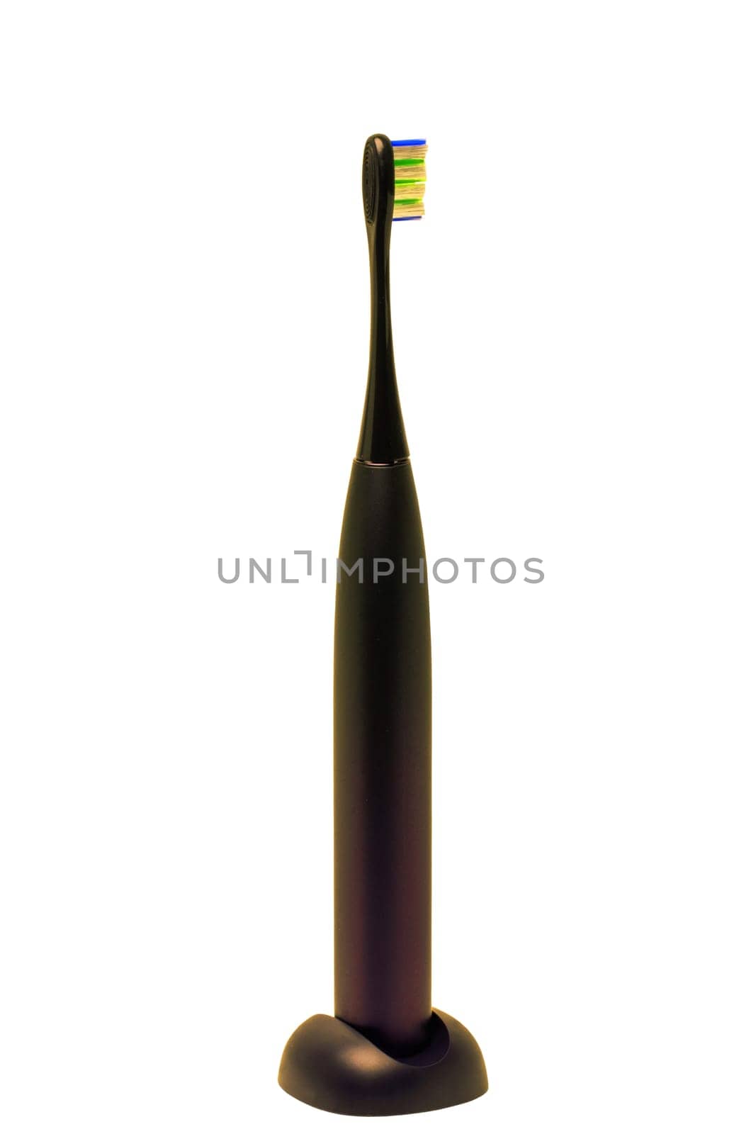 Electric toothbrush isolated on a white background. Electronic ultrasonic toothbrush with usb charger. Dental care concept. Oral Hygiene.
