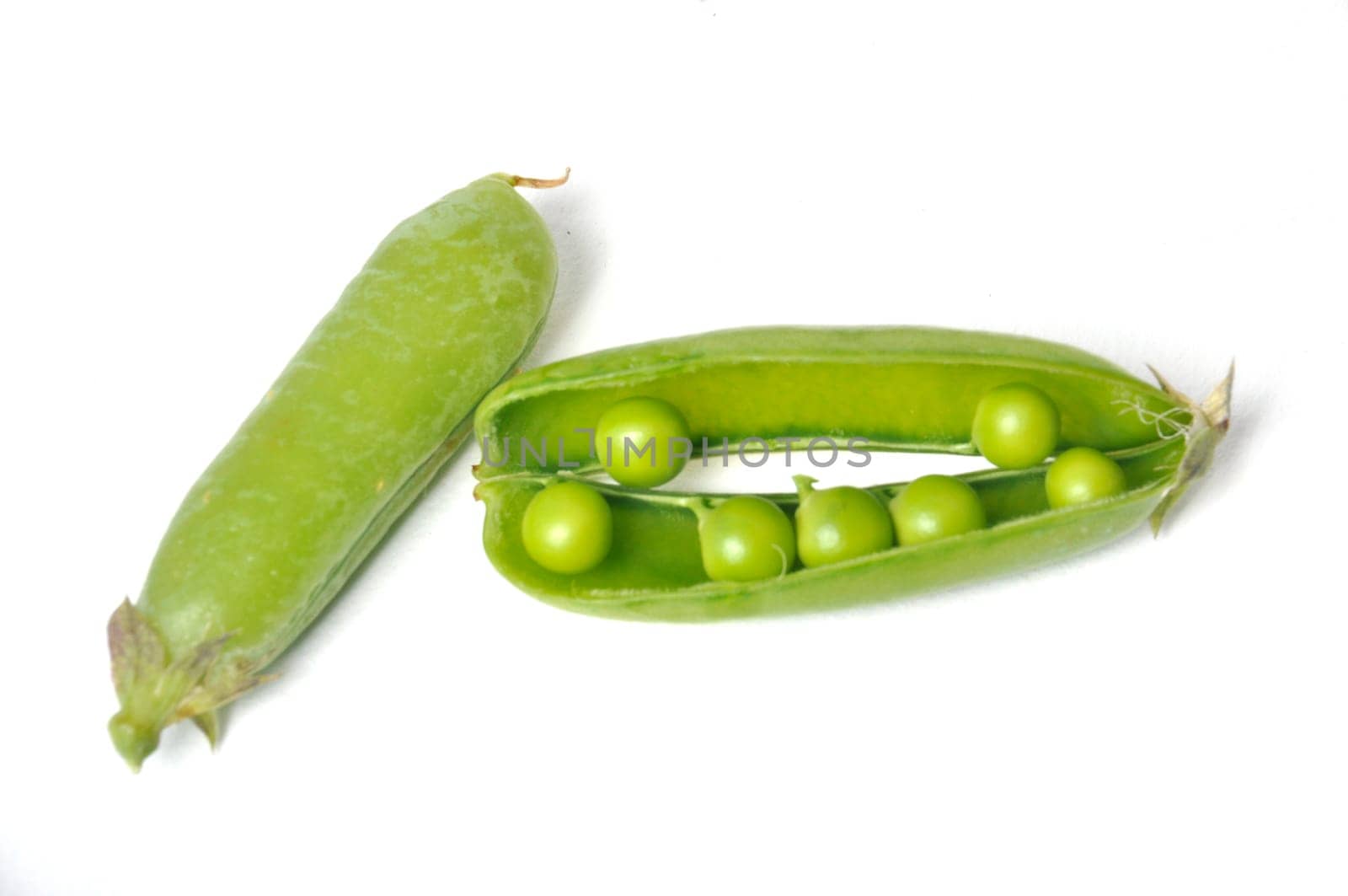 Peas on a white background