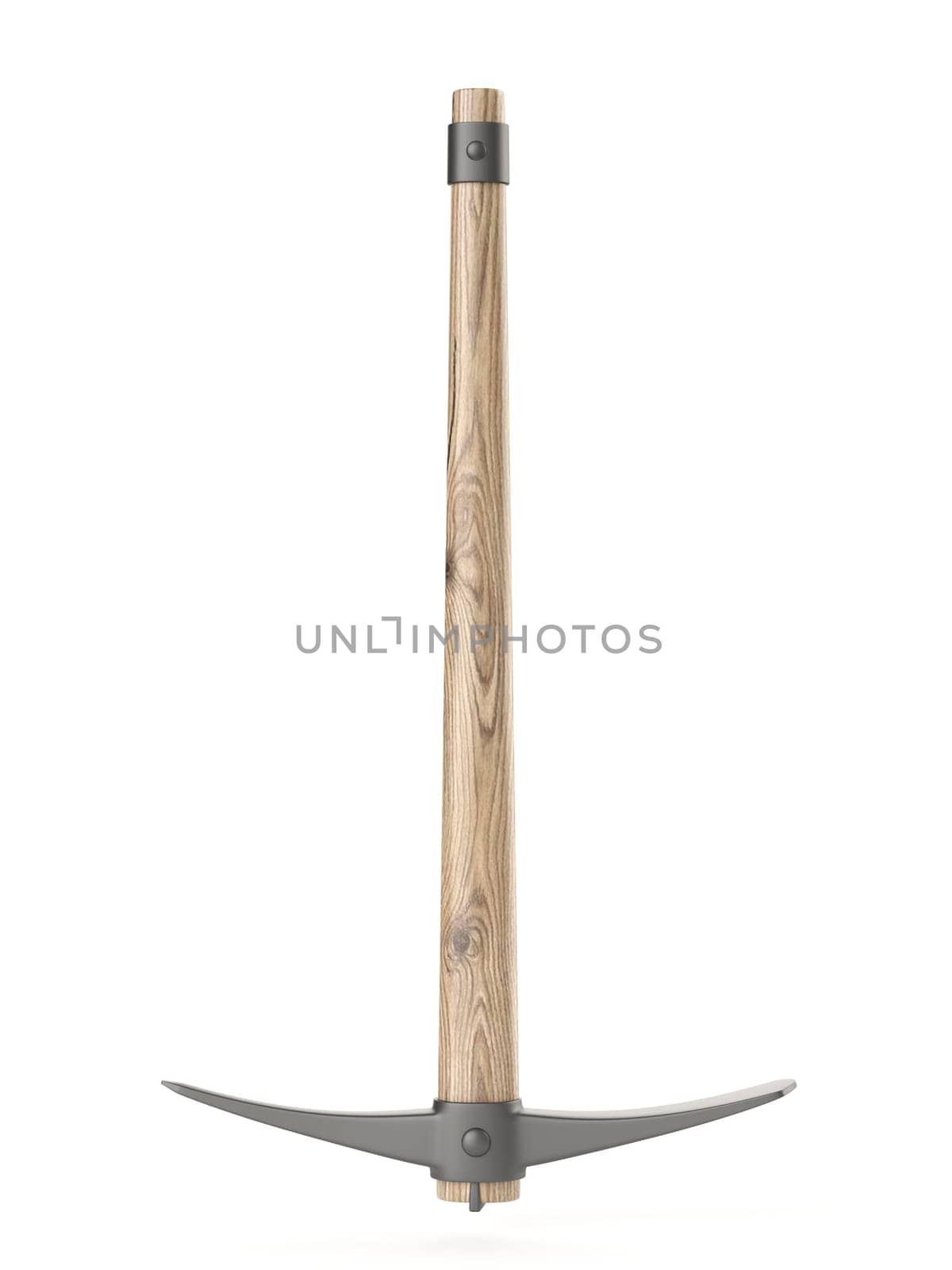 Hand tools pickaxe 3D rendering illustration isolated on white background