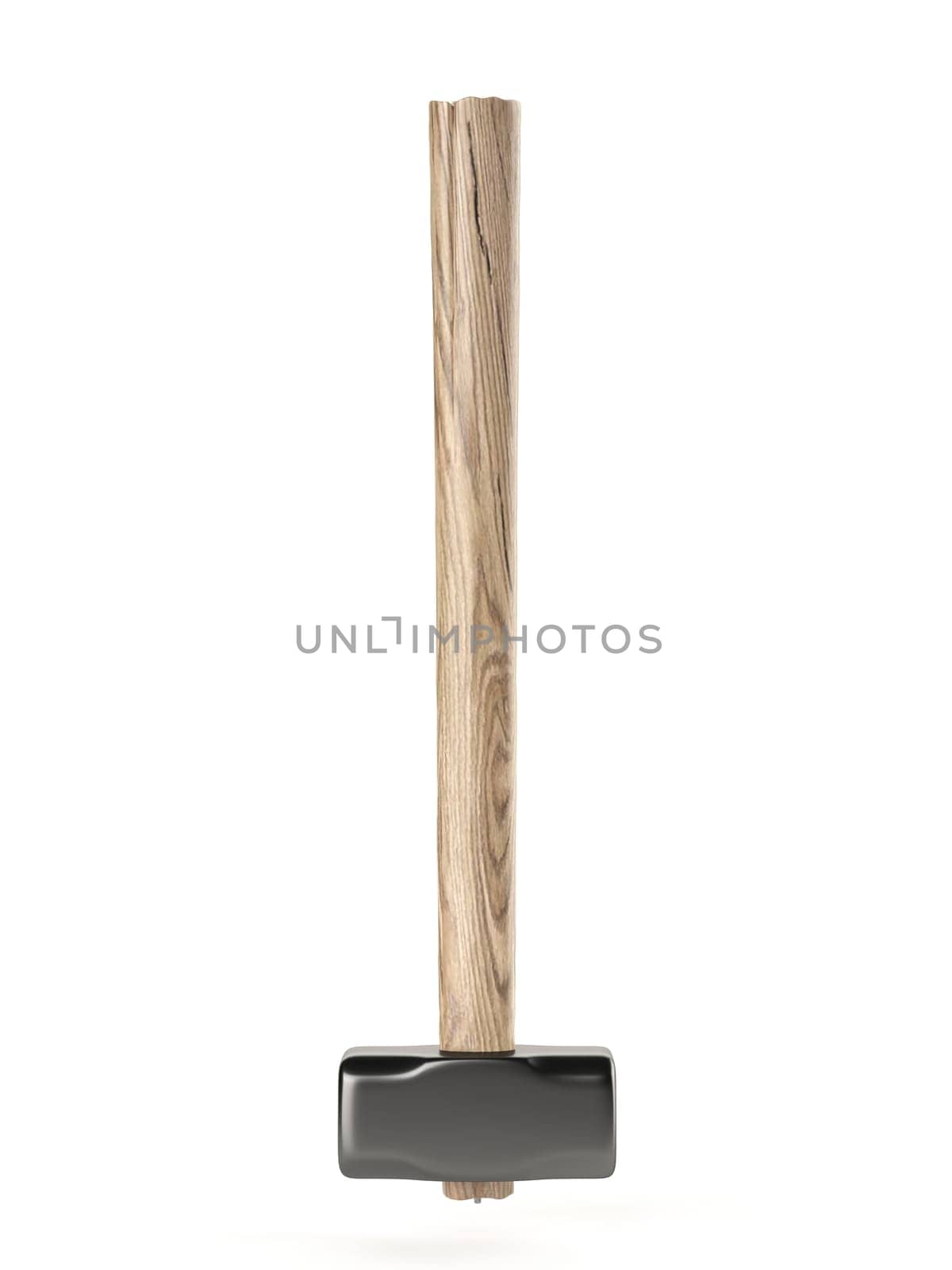 Hand tools big hammer 3D rendering illustration isolated on white background