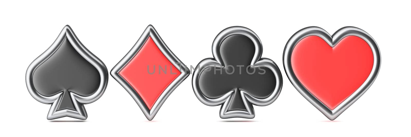 Playing card signs 3D rendering illustration isolated on white background