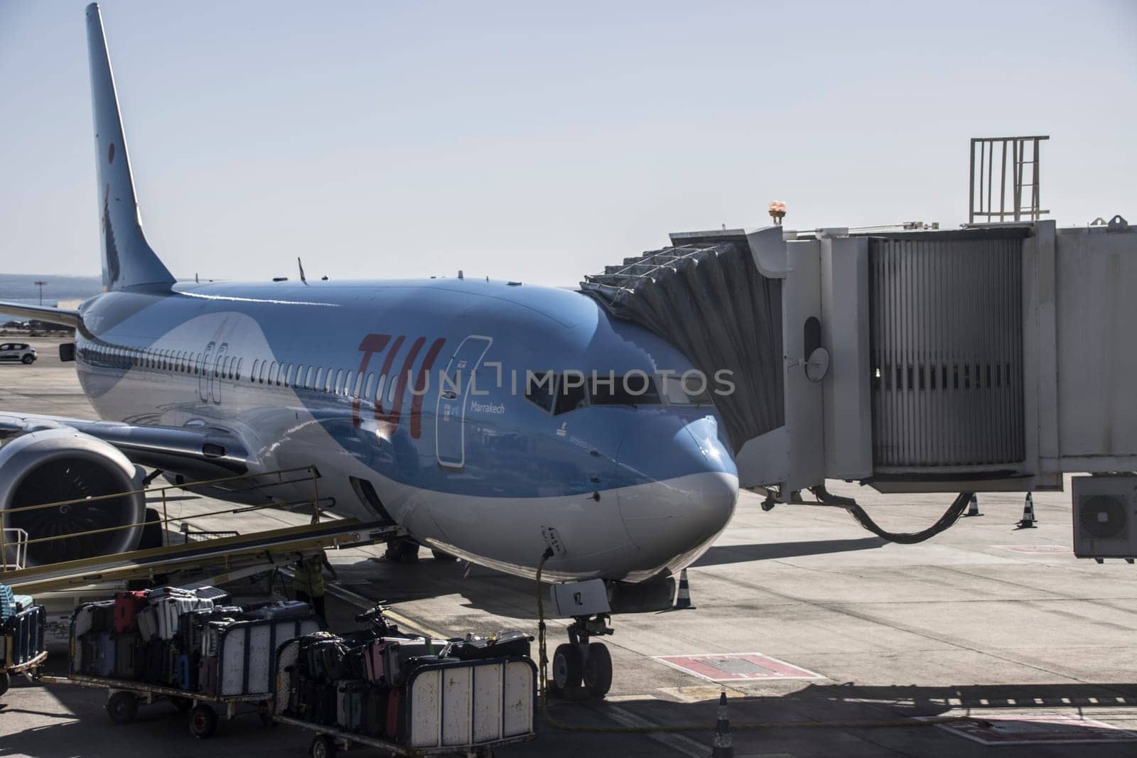 TUIfly Passagierflugzeug am Flughafen Gran Canaria, Kanarische Inseln, Spanien