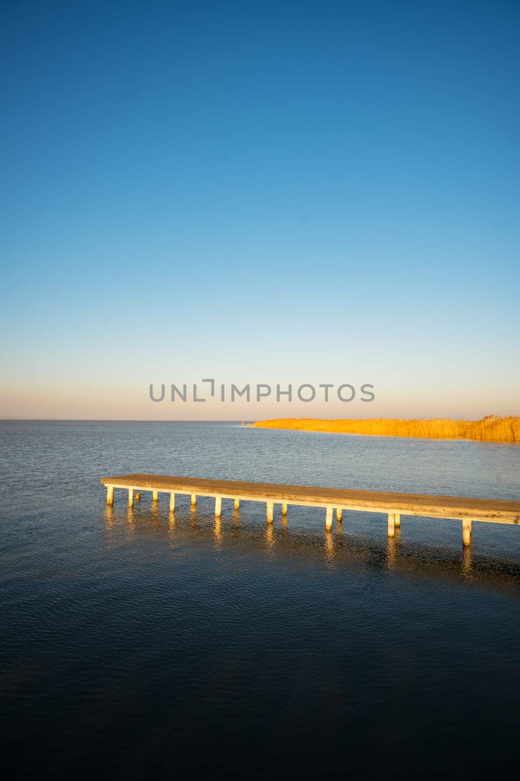 Jetty on lake Neusiedlersee in Burgenland