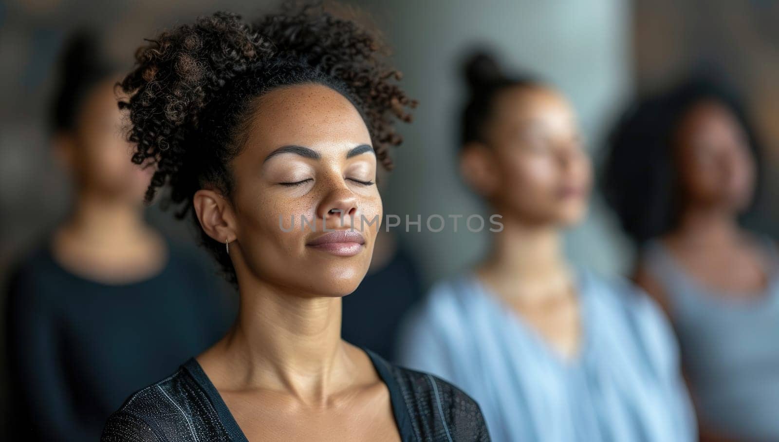 Young African American Woman Relaxing with Friends