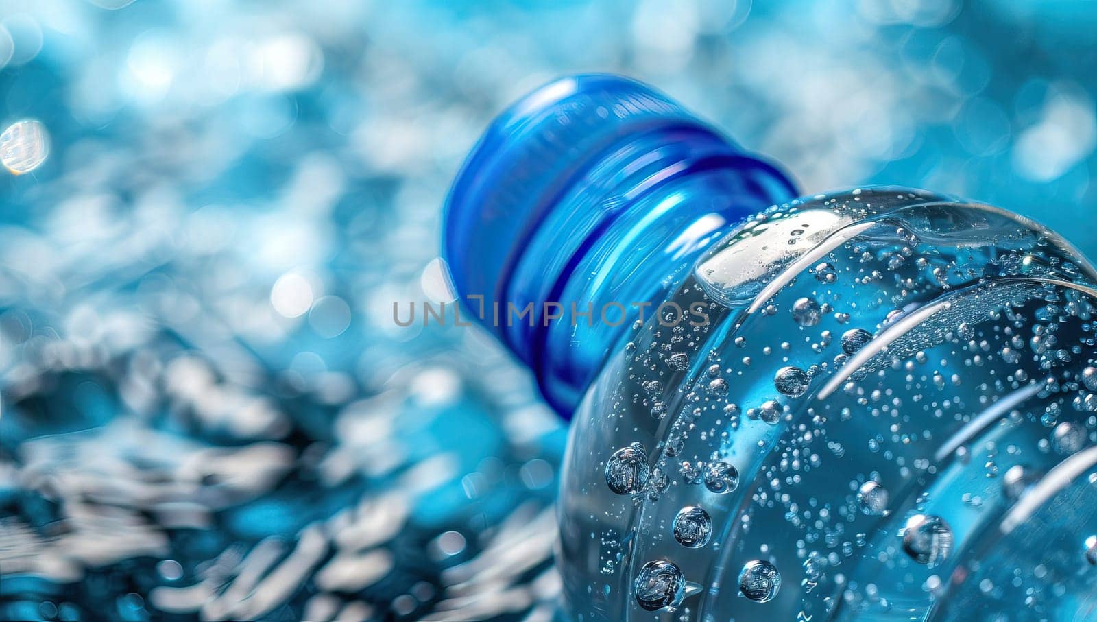 Close up of a plastic mineral water bottle