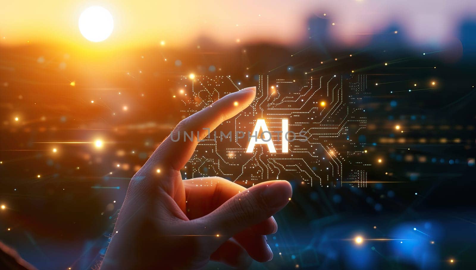 AI, Artificial intelligence, machine learning and modern computer technology concept.