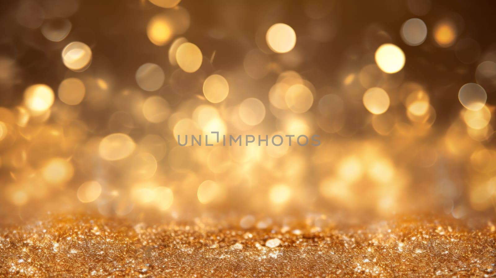 A mesmerizing background of golden bokeh lights, perfect for festive and celebratory backdrops.