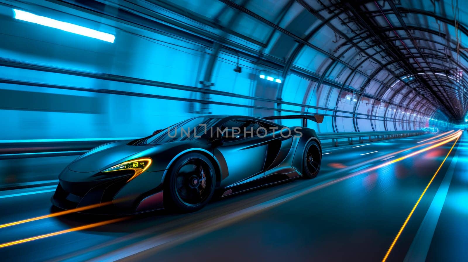 High speed, sports car - futuristic concept . AI generated