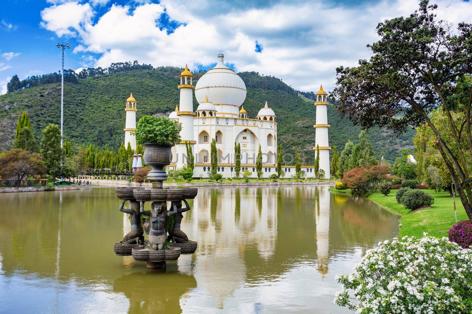 Replica of Taj Mahal, Jaime Duque Park, family-oriented amusement park located in the Tocancipa municipality of the Metropolitan Area of Bogota, Colombia.