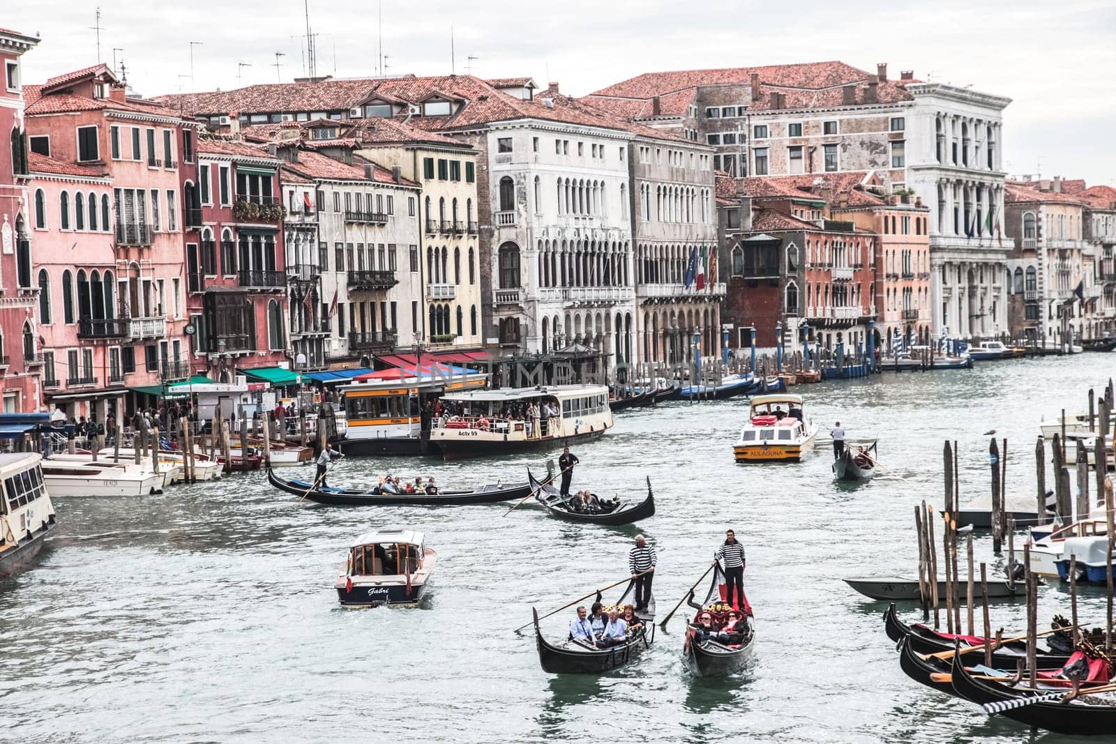 Venice, Italy - May 29, 2016: Venice in Italy, the architecture of the city, Venice is a popular tourist destination of Europe.