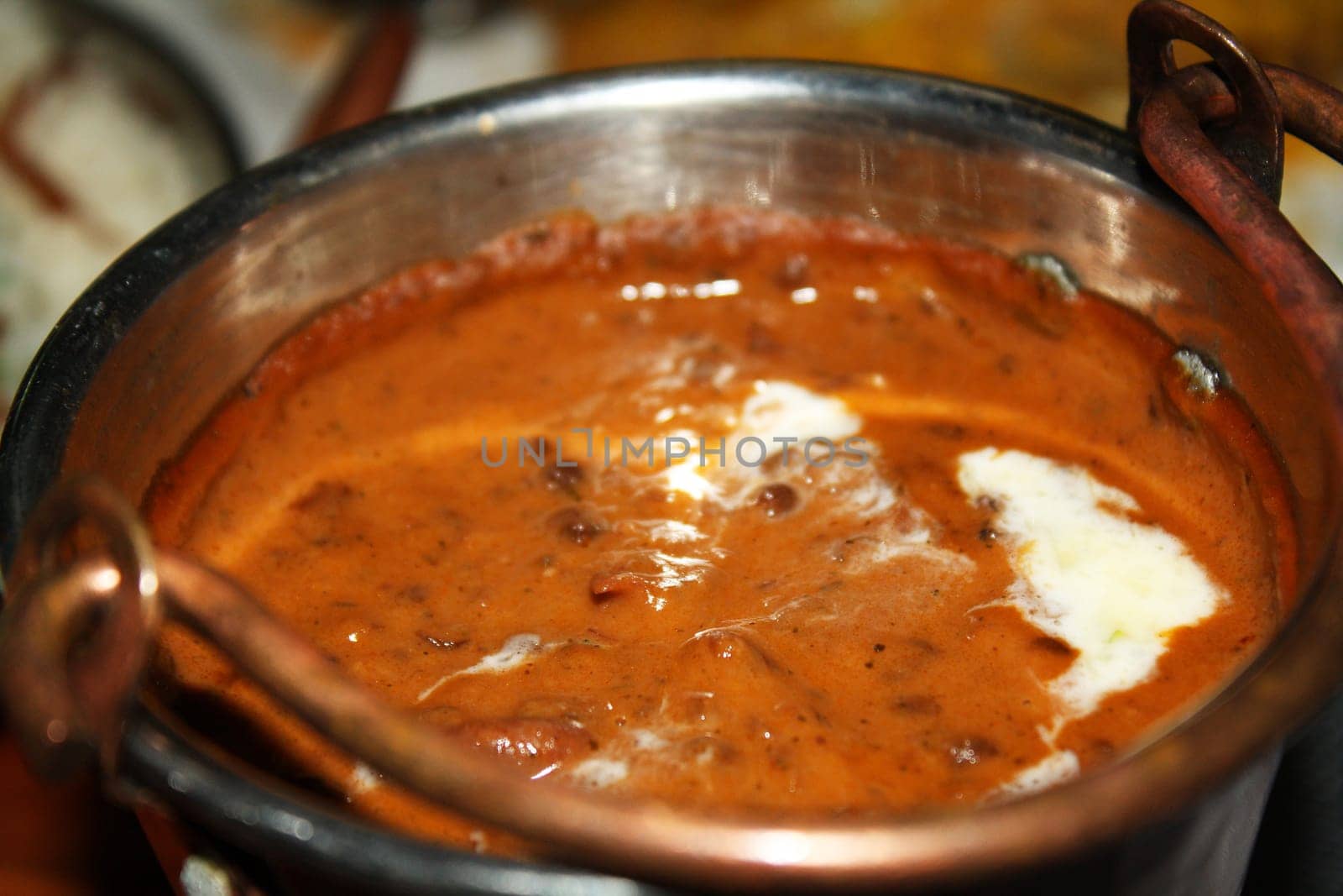 The food cooked at restaurant. Various dishes for every taste and choice.