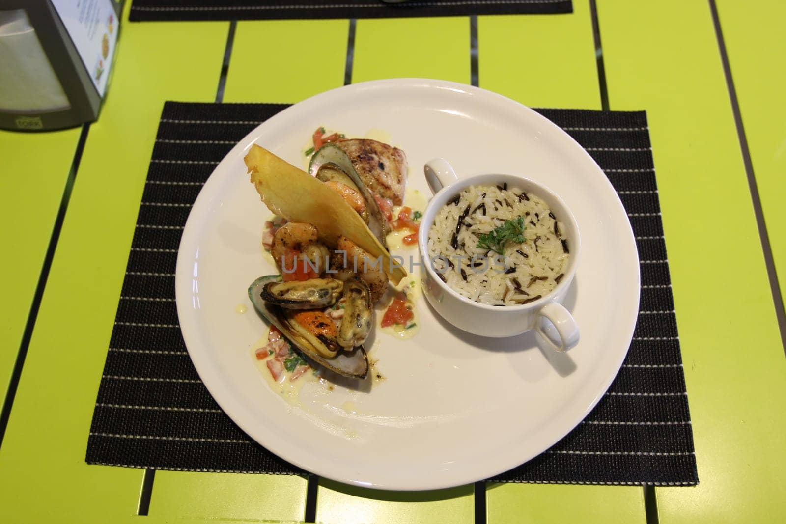 Restaurant menu. Dishes which give at restaurants. Salads, second courses, pizza and other.