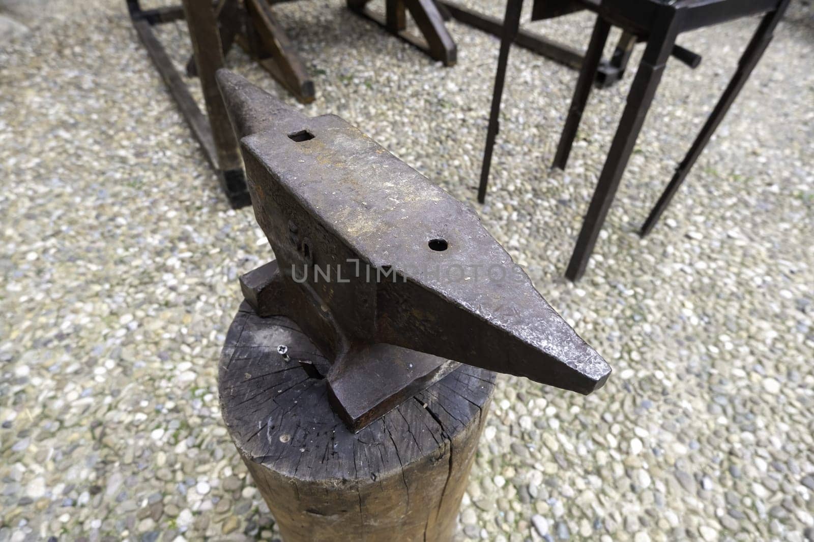 Detail of old tool for forging iron