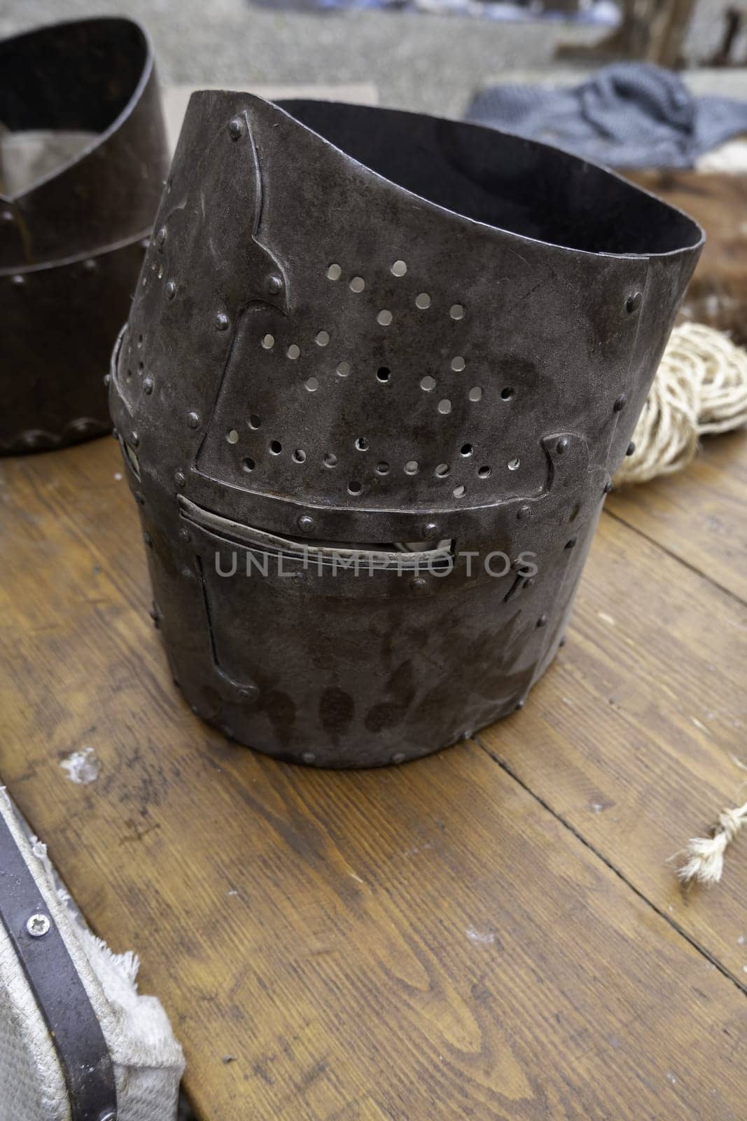 Detail of ancient protection for medieval battles, history