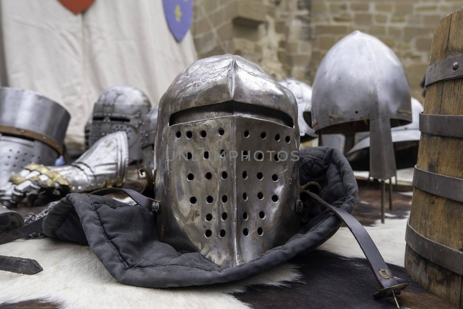 Detail of ancient protection for medieval battles, history