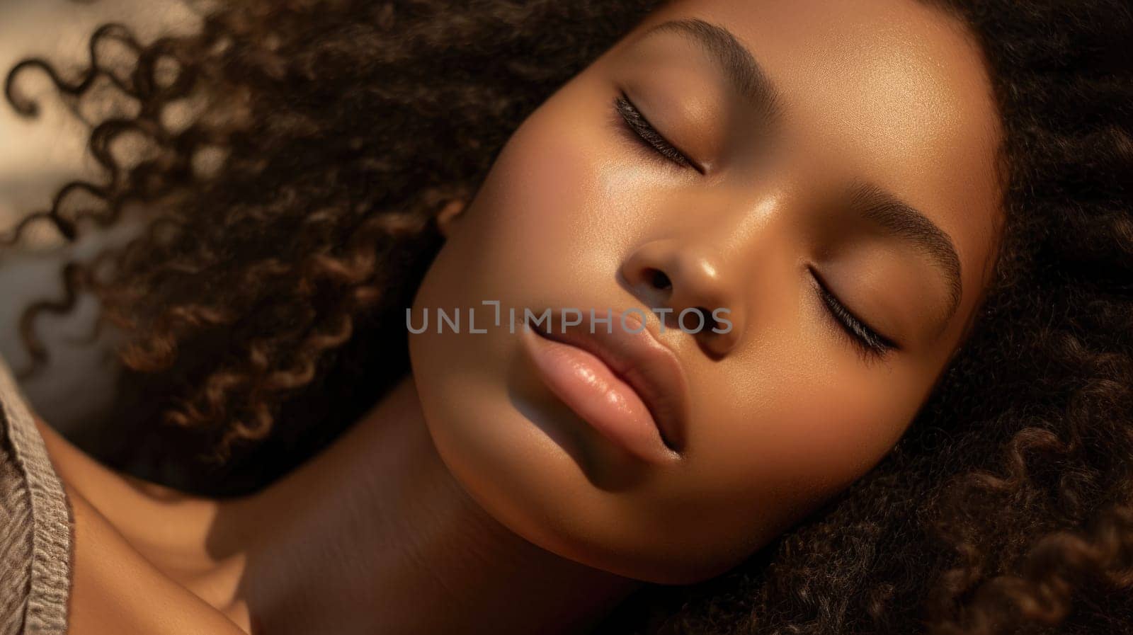 black african female model, beauty close-up portrait, ai