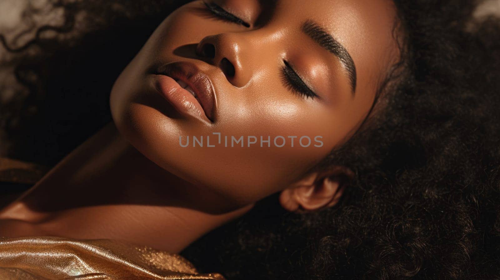 black african female model, beauty close-up portrait, ai
