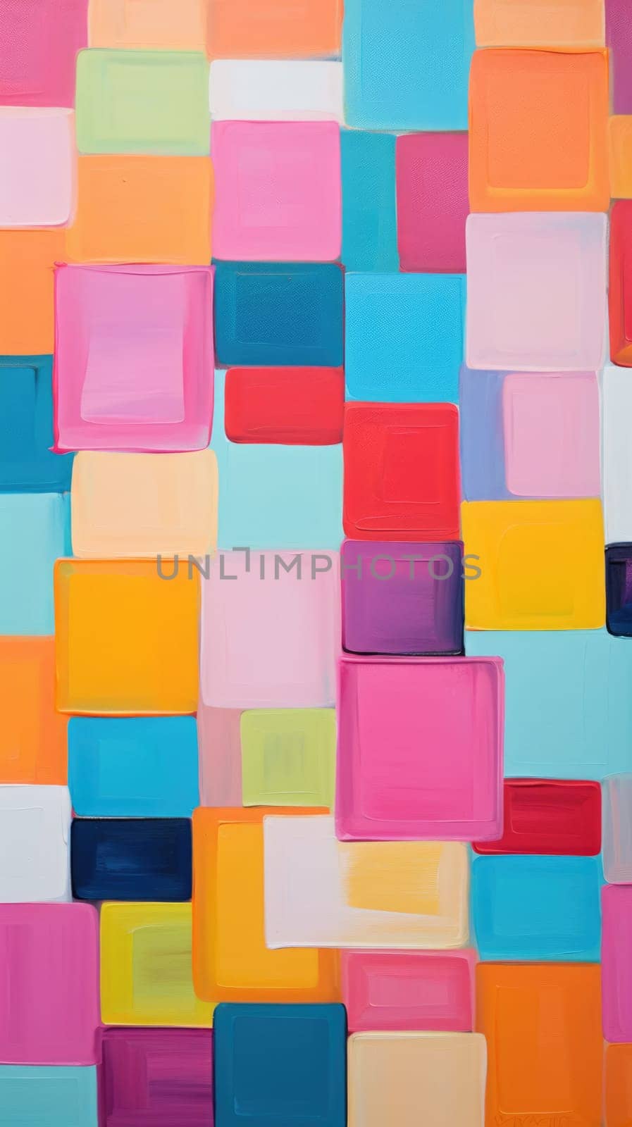 fun colorful squares tile art, ai