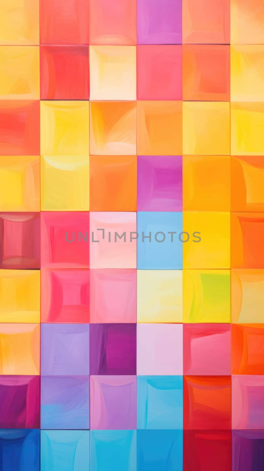 fun colorful squares tile art, ai