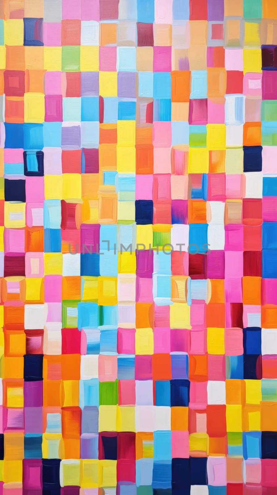 fun colorful squares tile art, ai