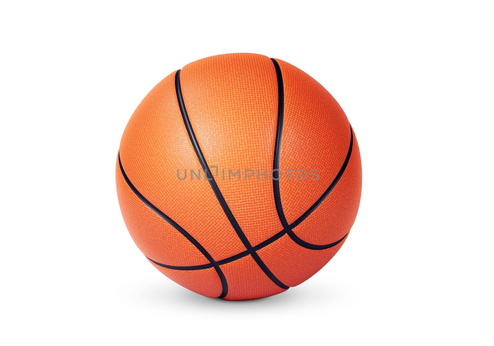 Orange basketball ball on white background
