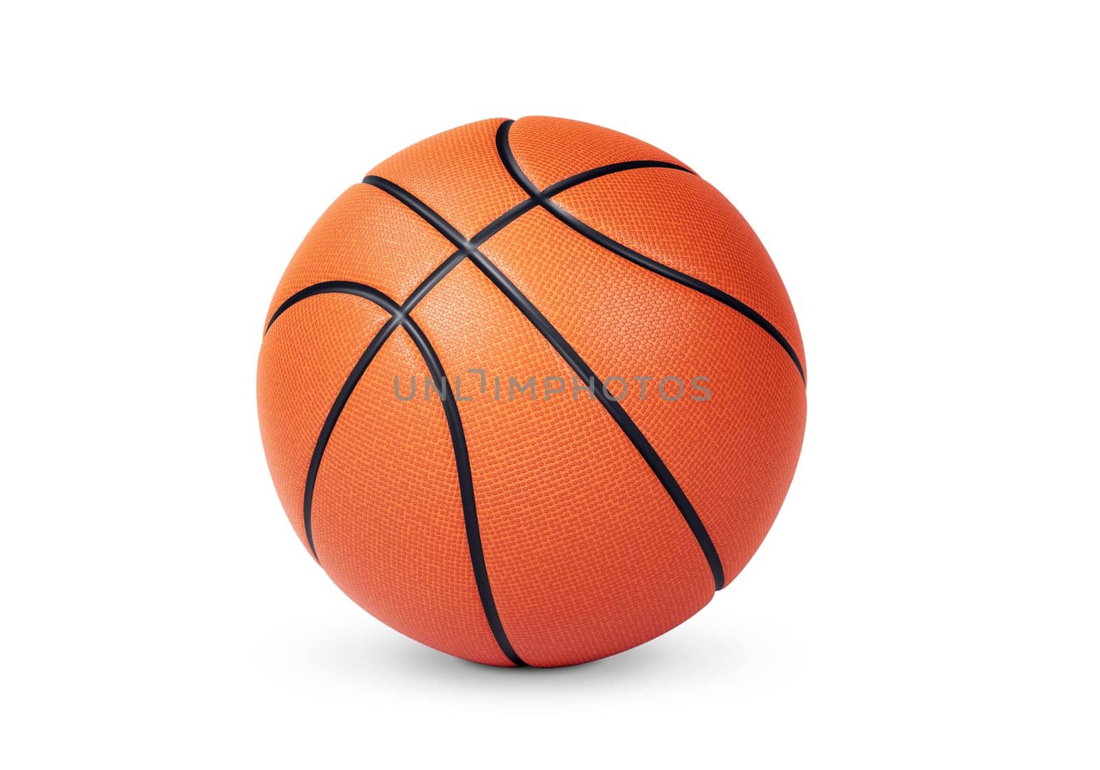Orange basketball ball on white background