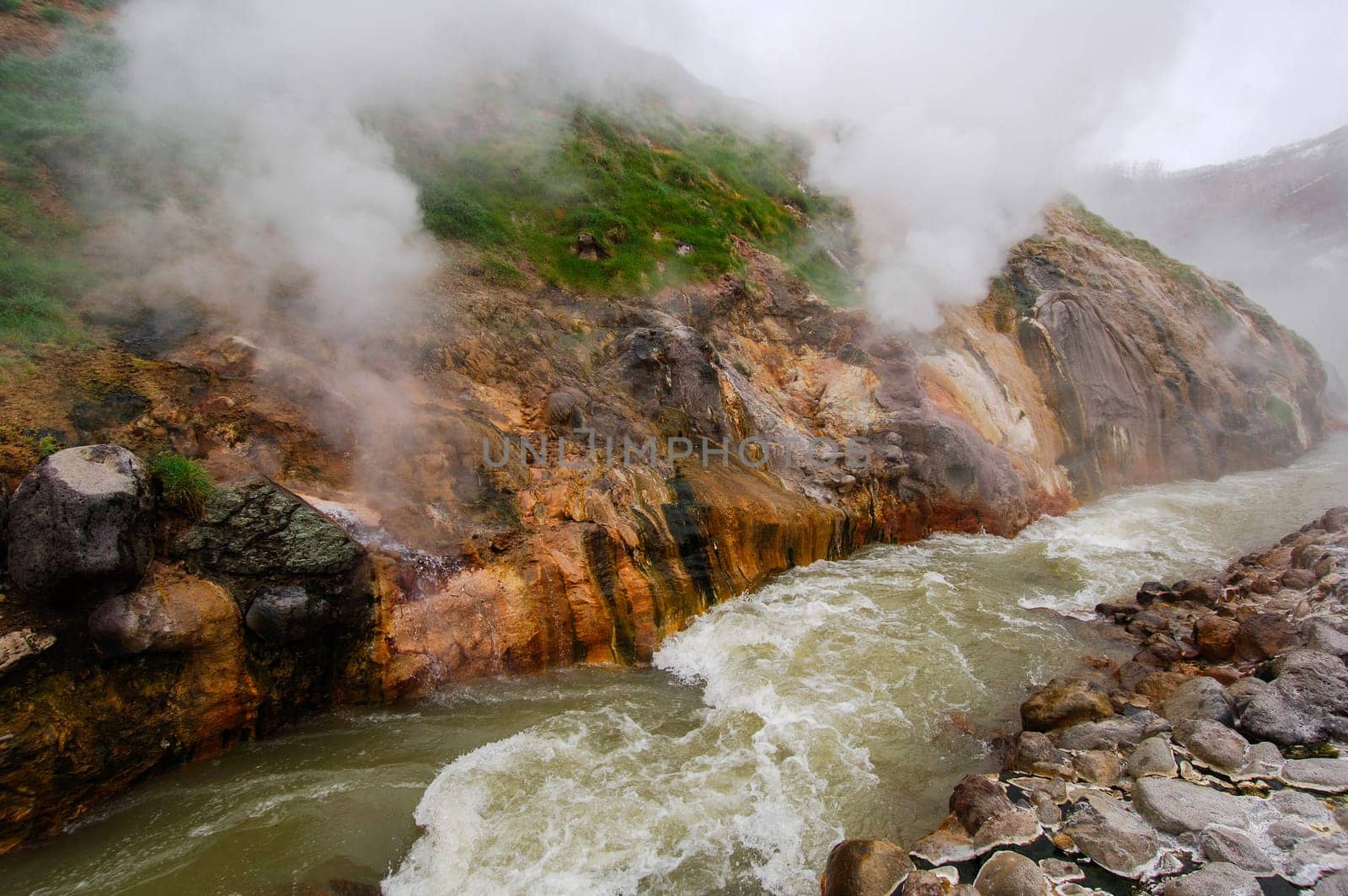 Nature of Kamchatka, Mud volcanoes and steam geysers in Kamchatka.