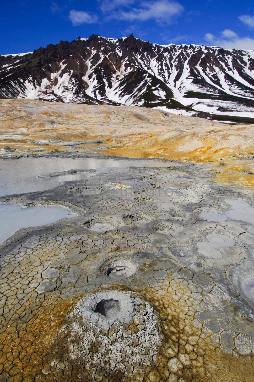 Nature of Kamchatka. Landscapes and magnificent views of the Kamchatka Peninsula. The nature of Kamchatka, a burnt volcano, an area near a volcano.