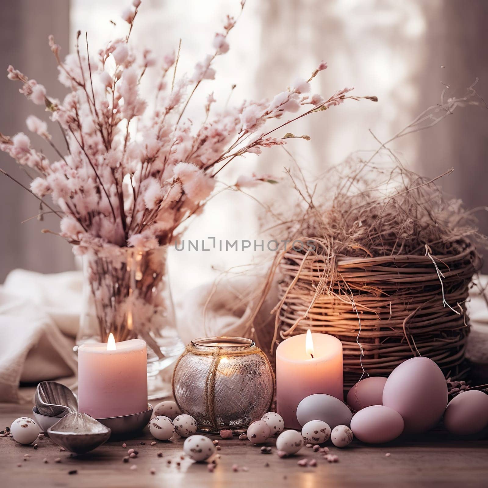 Photo of a beautiful Easter decoration generated by artificial intelligence