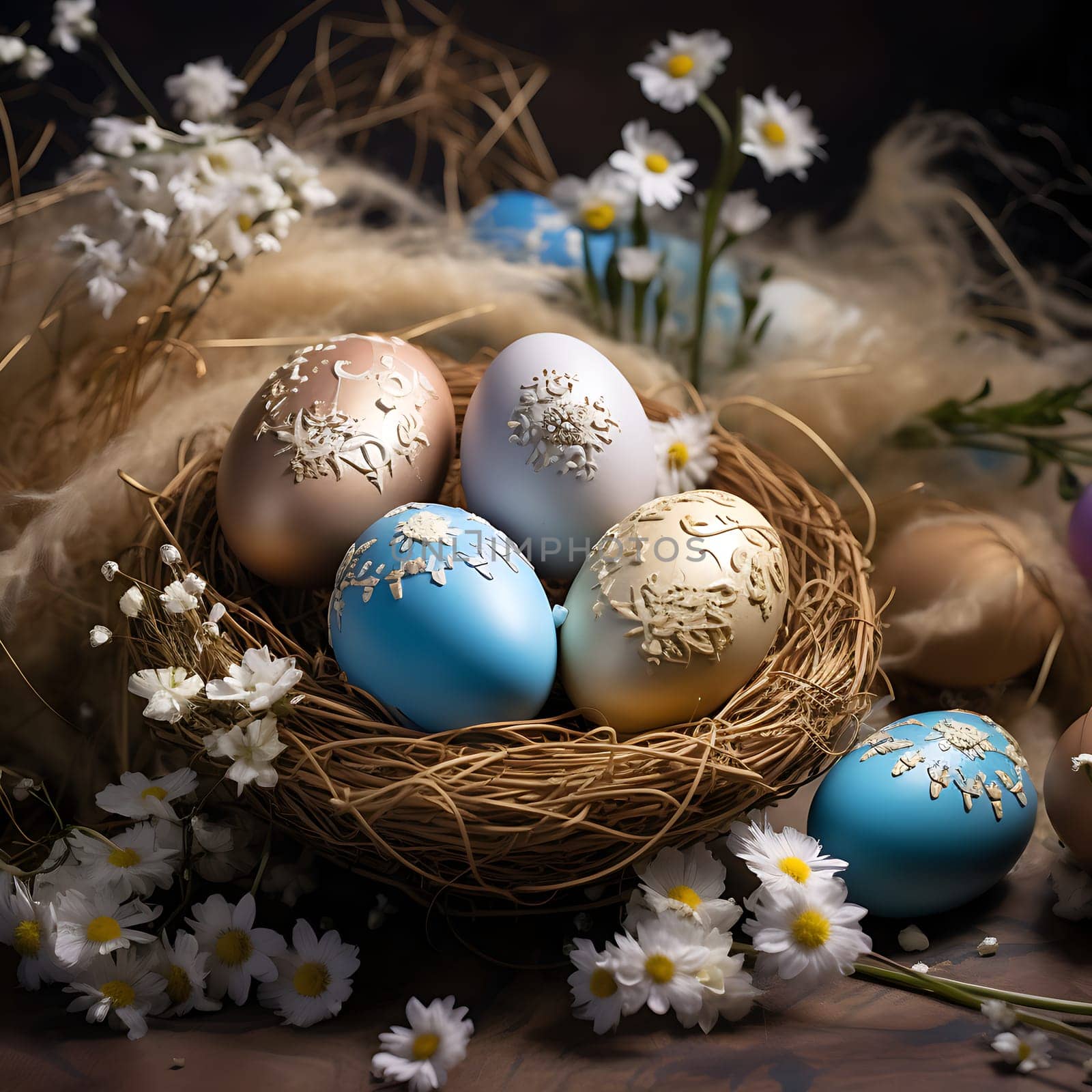 Photo of a beautiful Easter decoration generated by artificial intelligence