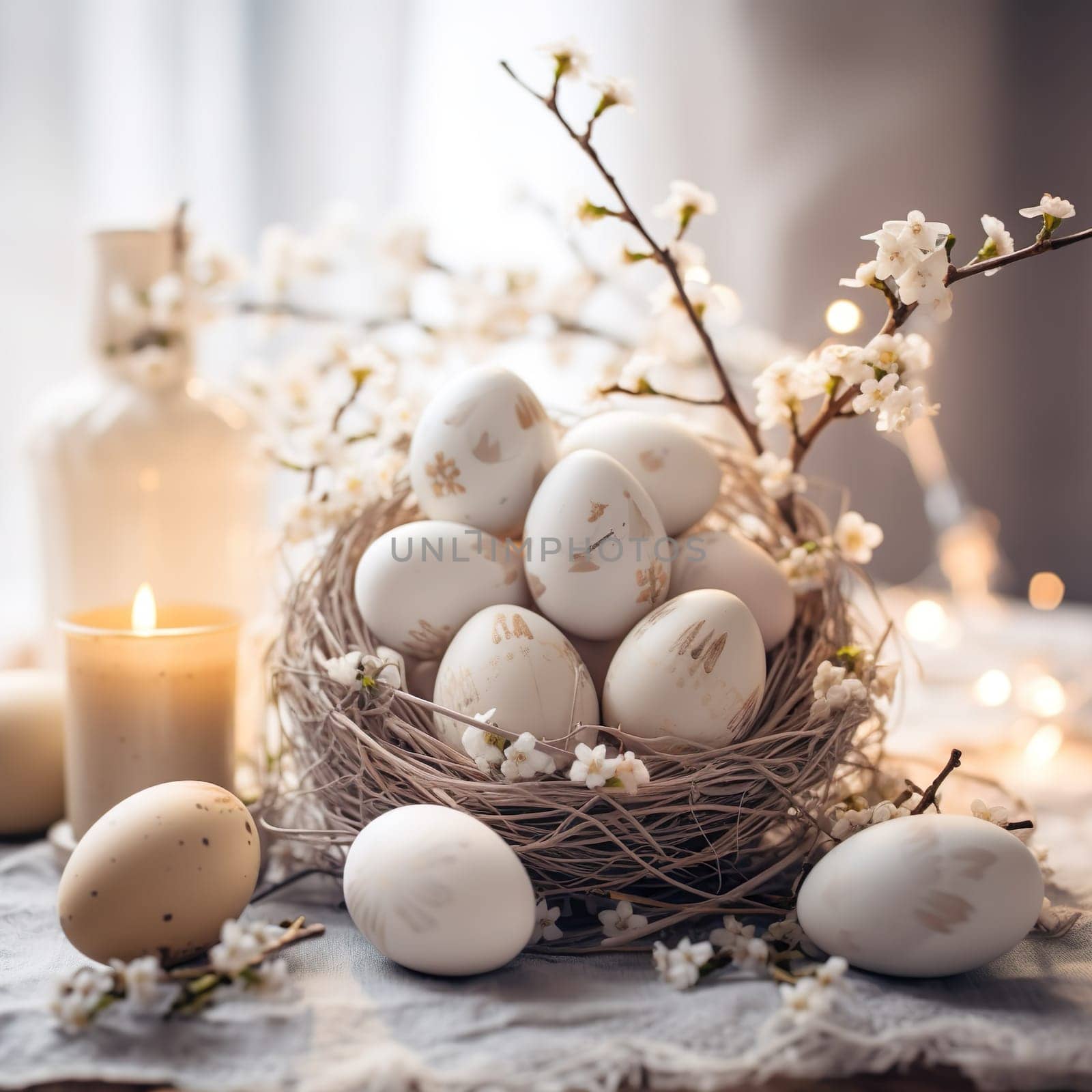 Photo of a beautiful Easter decoration generated by artificial intelligence
