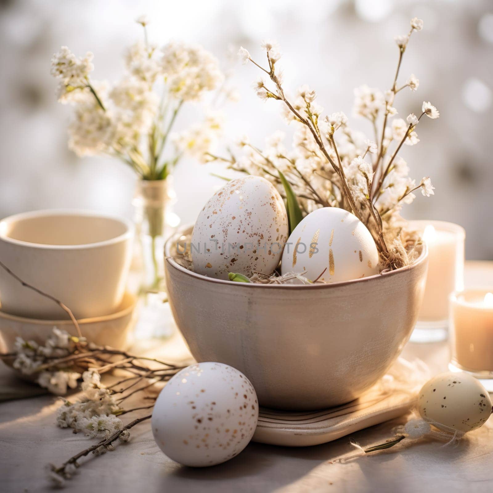 Photo of a beautiful Easter decoration generated by artificial intelligence