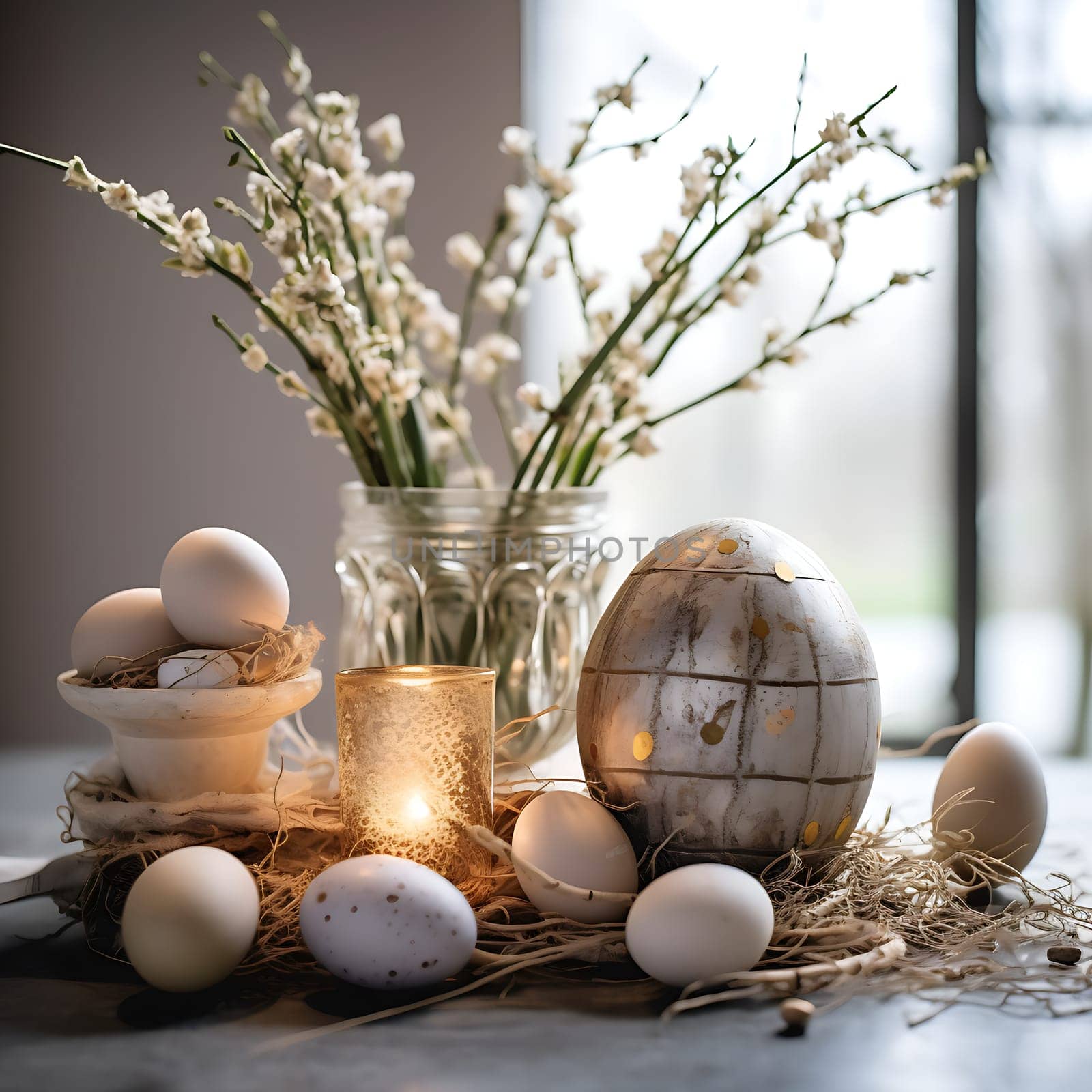 Photo of a beautiful Easter decoration generated by artificial intelligence