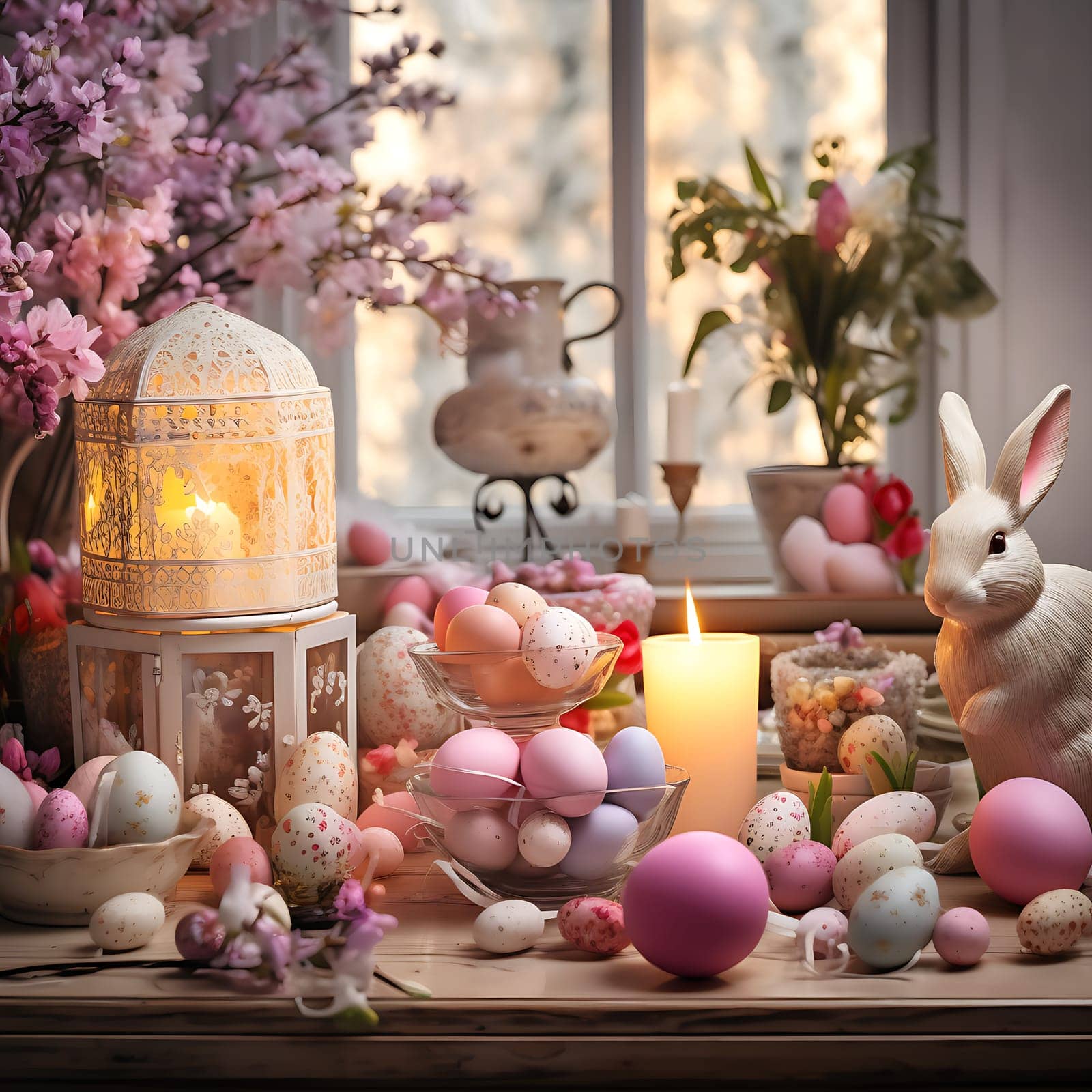 Photo of a beautiful Easter decoration generated by artificial intelligence