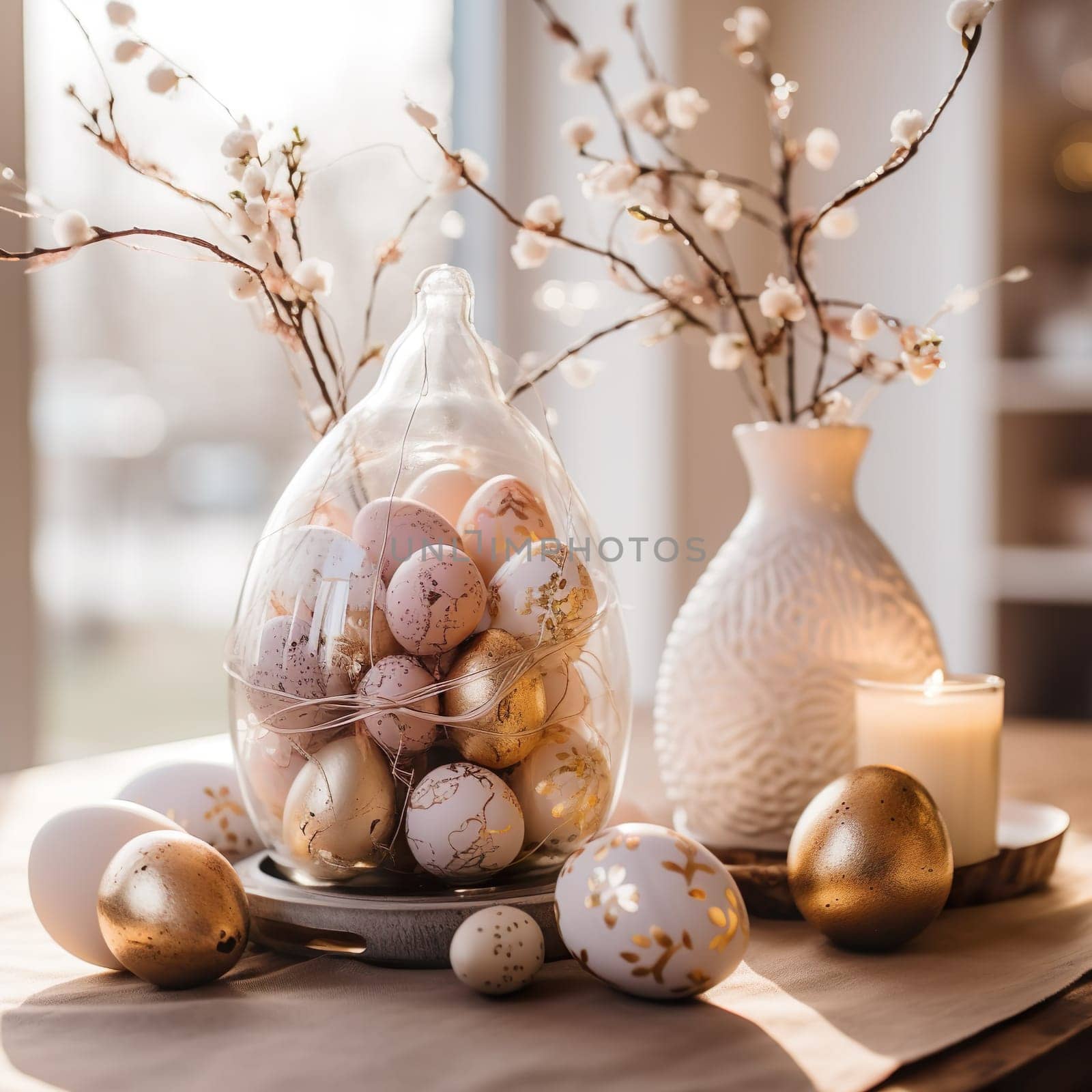 Photo of a beautiful Easter decoration generated by artificial intelligence