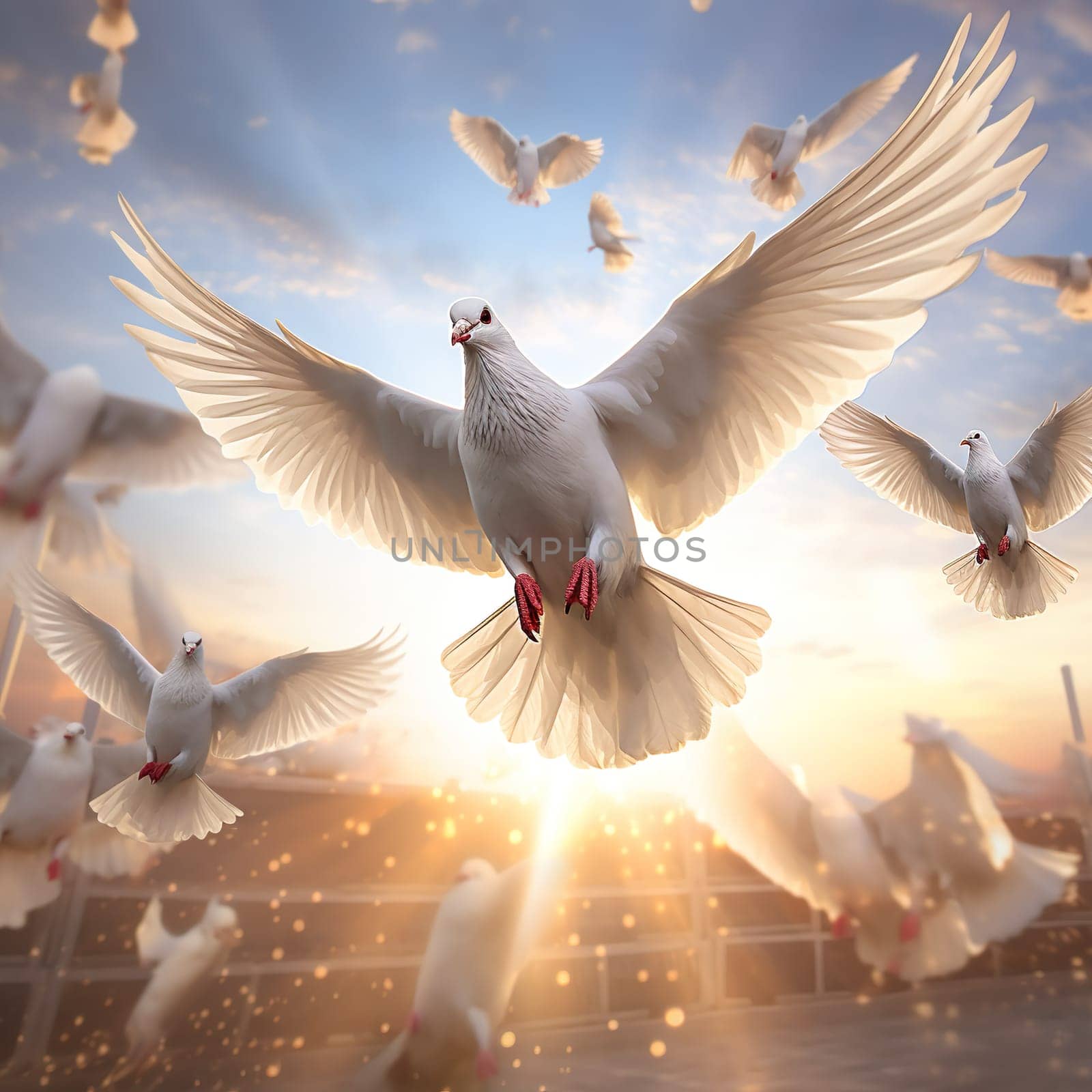 White dove of peace generated by artificial intelligence