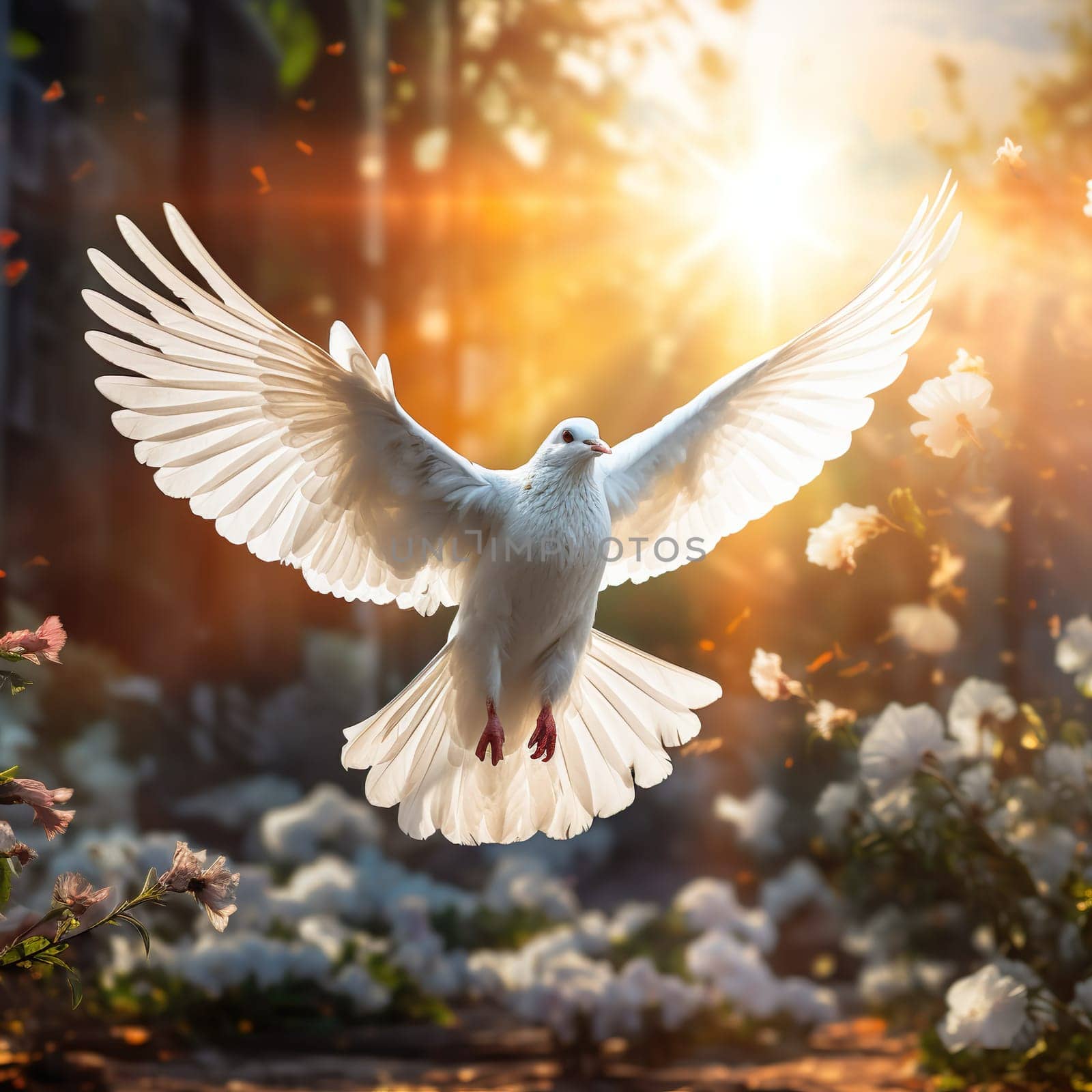 White dove of peace generated by artificial intelligence