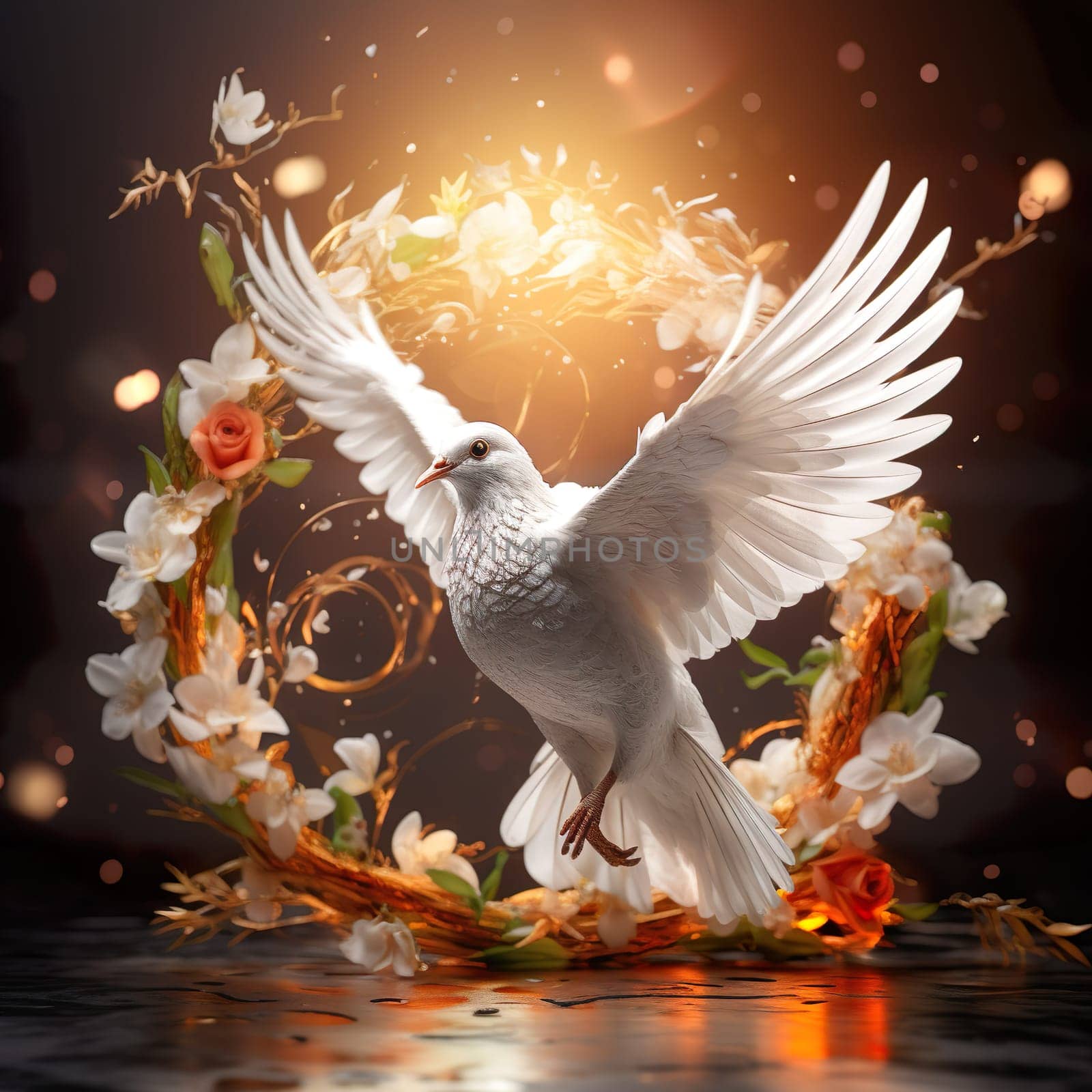 White dove of peace generated by artificial intelligence