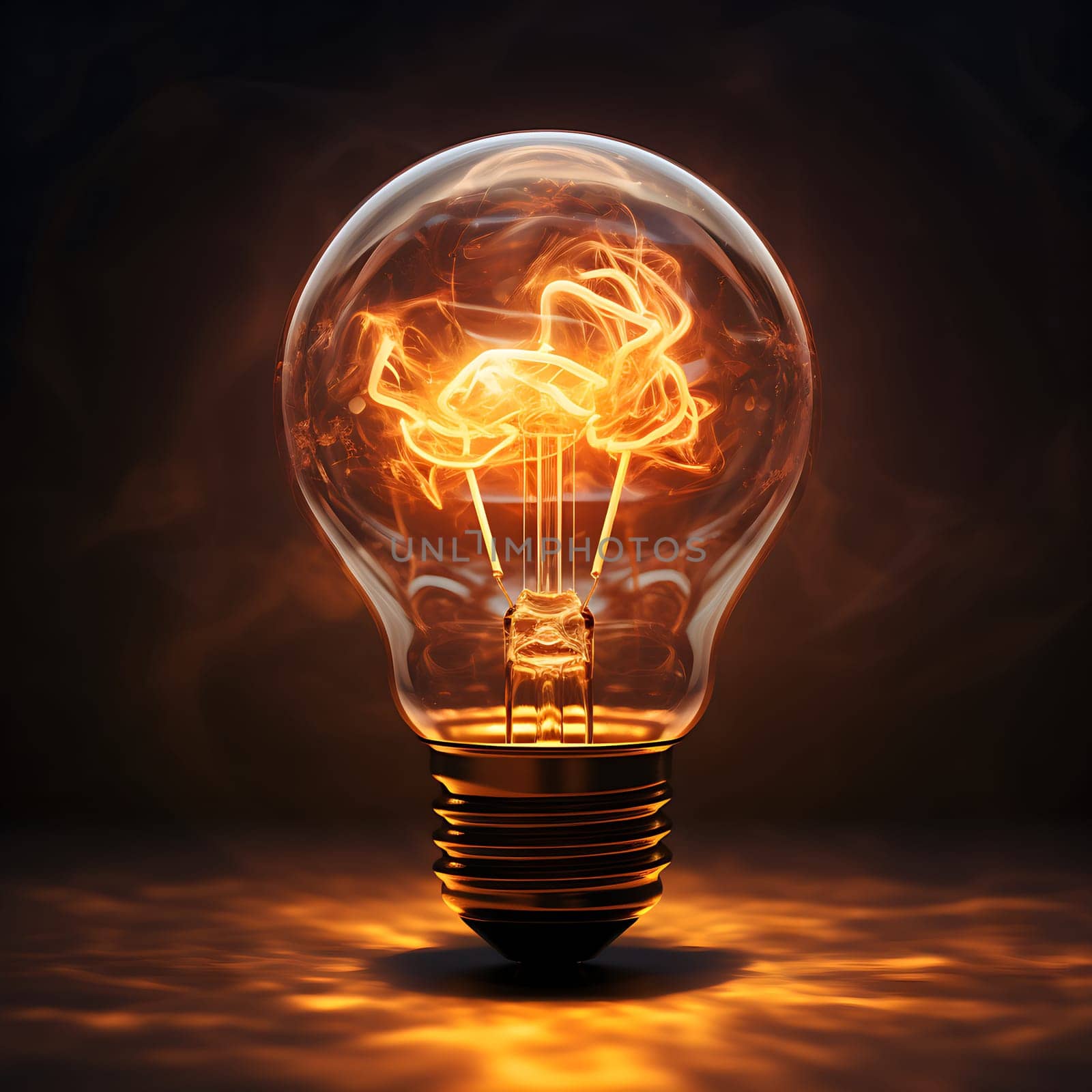 A light bulb as a symbol for energy generated by artificial intelligence