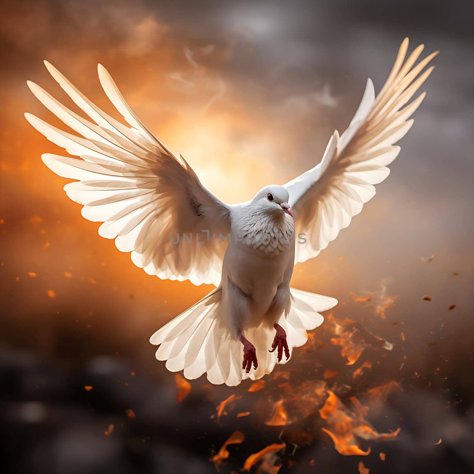 White dove of peace generated by artificial intelligence