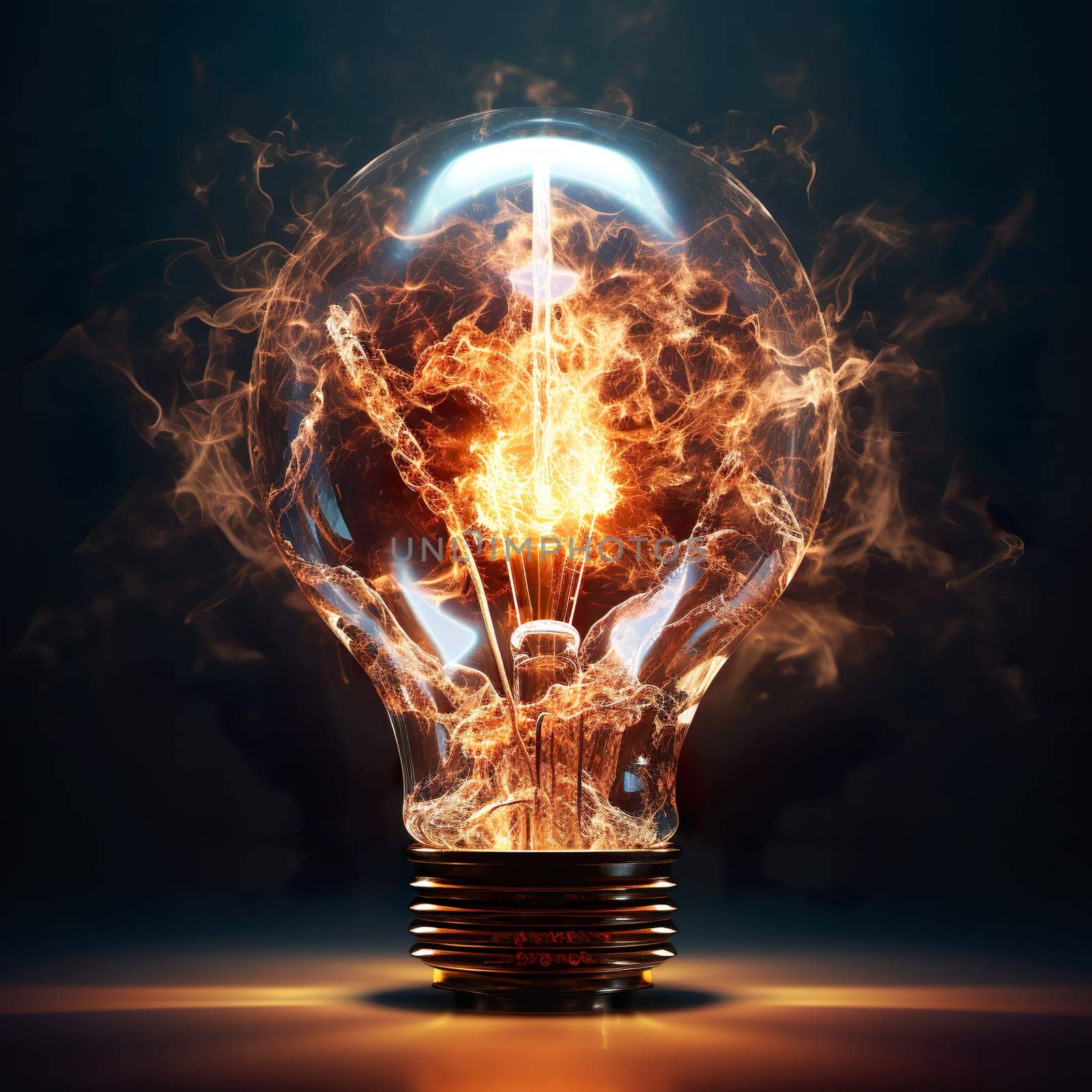 A light bulb as a symbol for energy generated by artificial intelligence