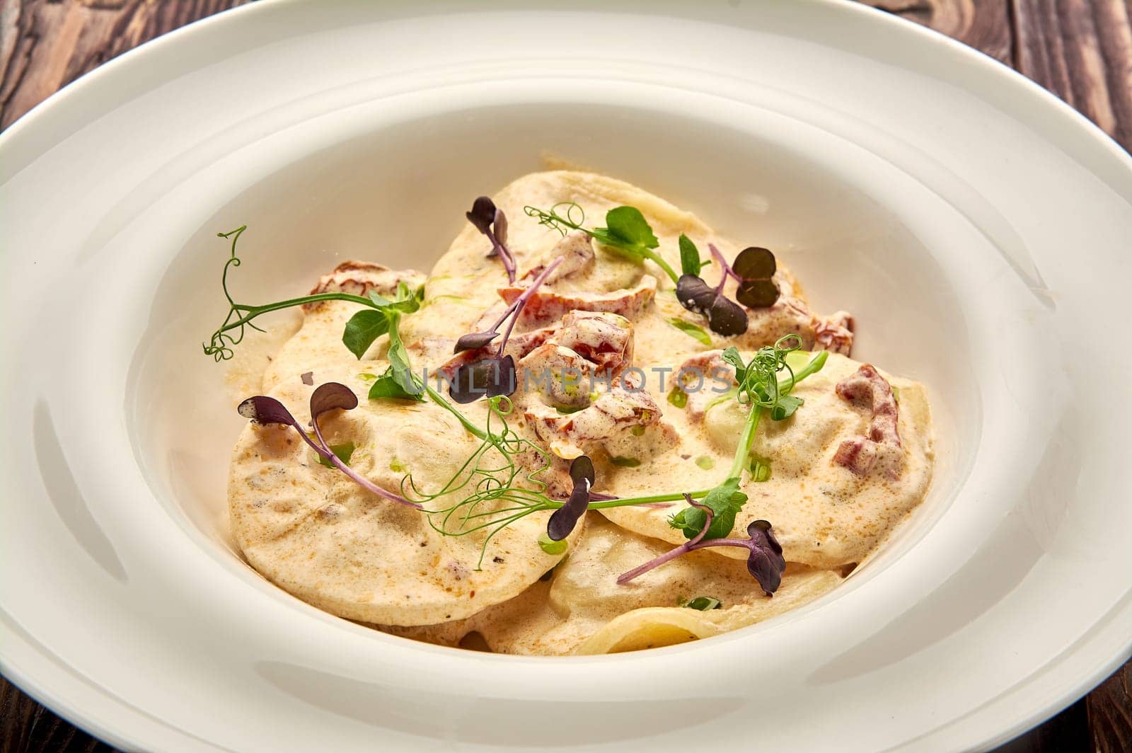 delicious dumplings in a deep dish. High quality photo