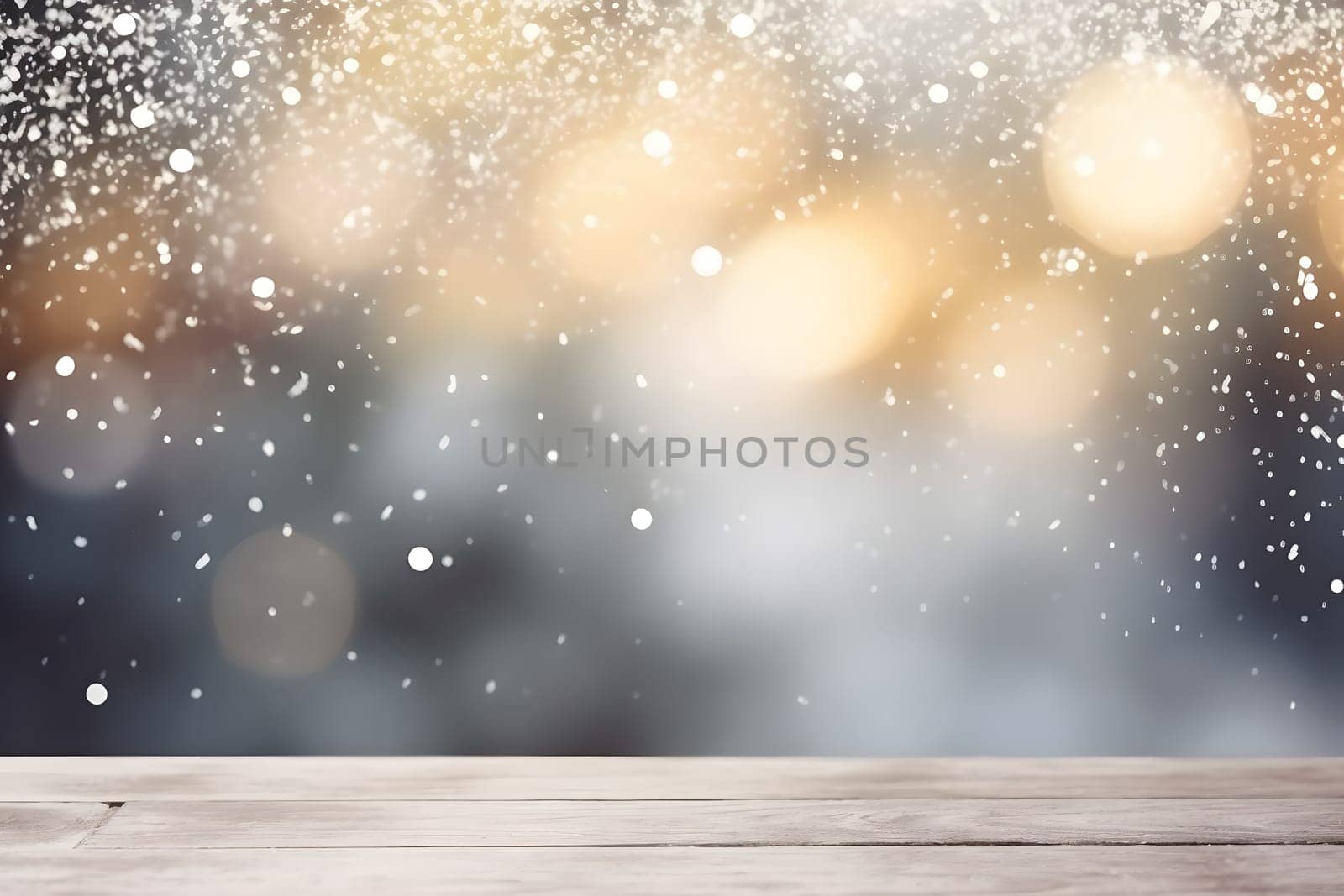 abstract bright snowy winter background with bokeh, neural network generated image. Not based on any actual scene or pattern.