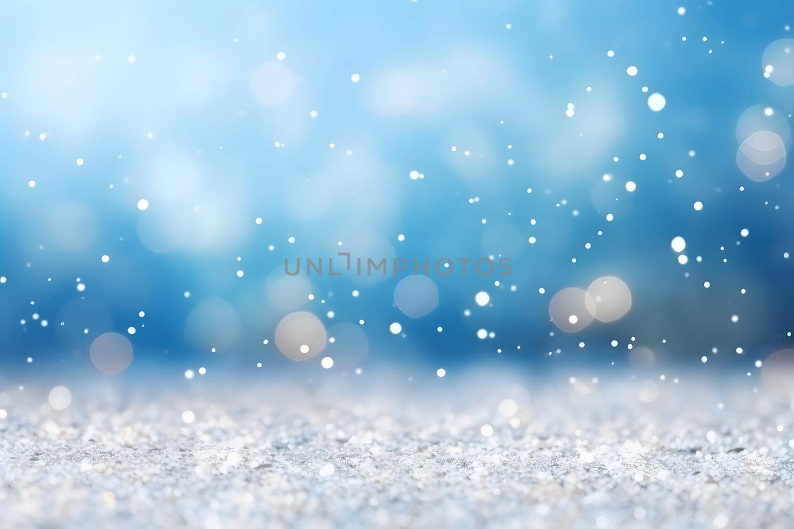 abstract bright snowy winter background with bokeh, neural network generated image. Not based on any actual scene or pattern.