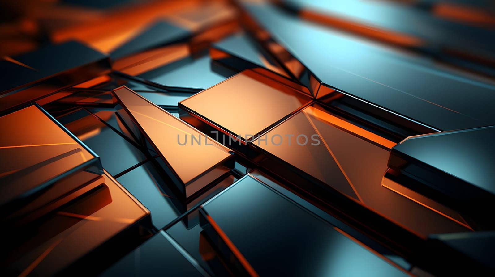 Black and orange colored glass tiles for abstract background and wallpaper. Neural network generated image. Not based on any actual person or scene.