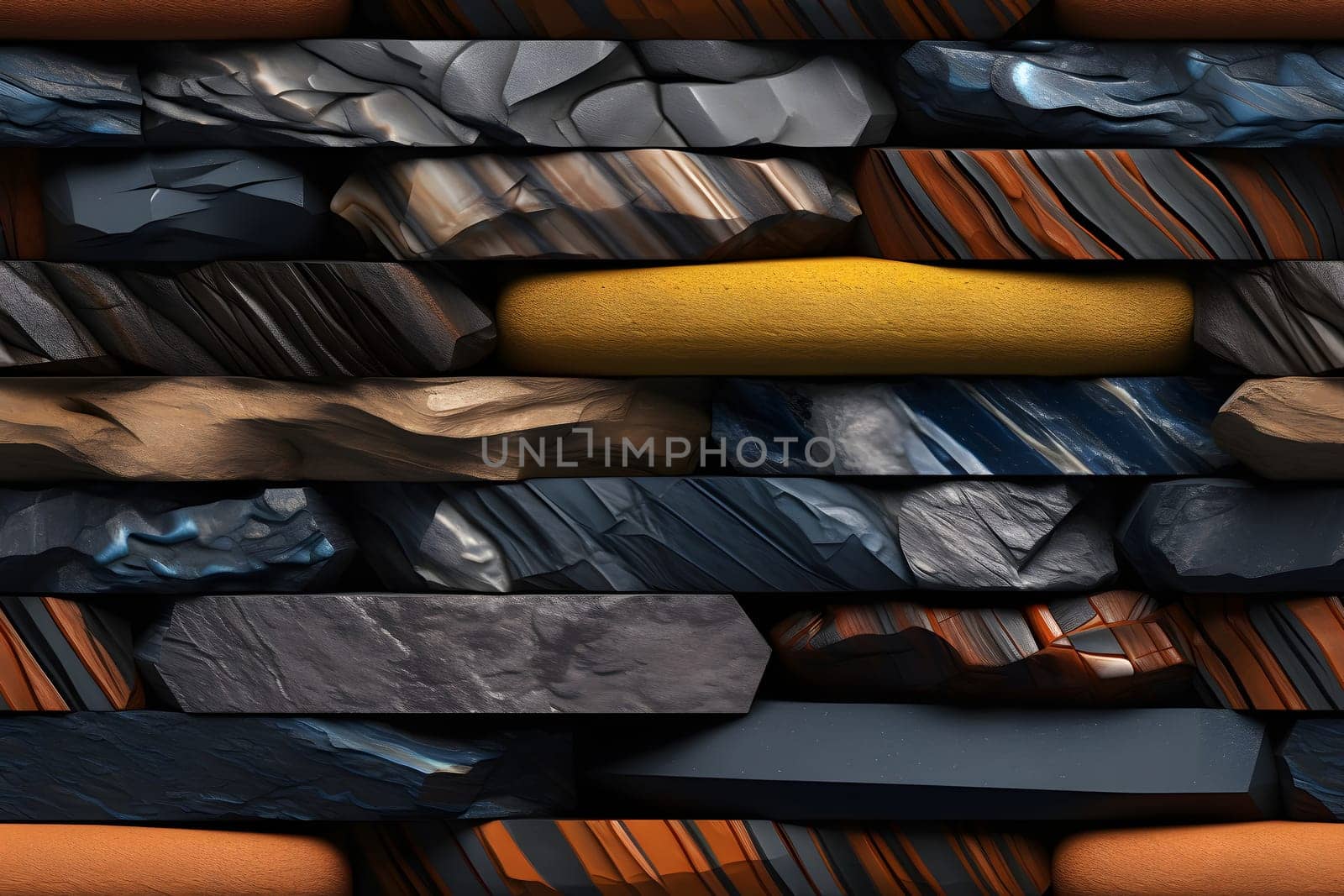 seamless background and texture of different colorful rocks mosaic flat surface. Neural network generated in May 2023. Not based on any actual scene or pattern.