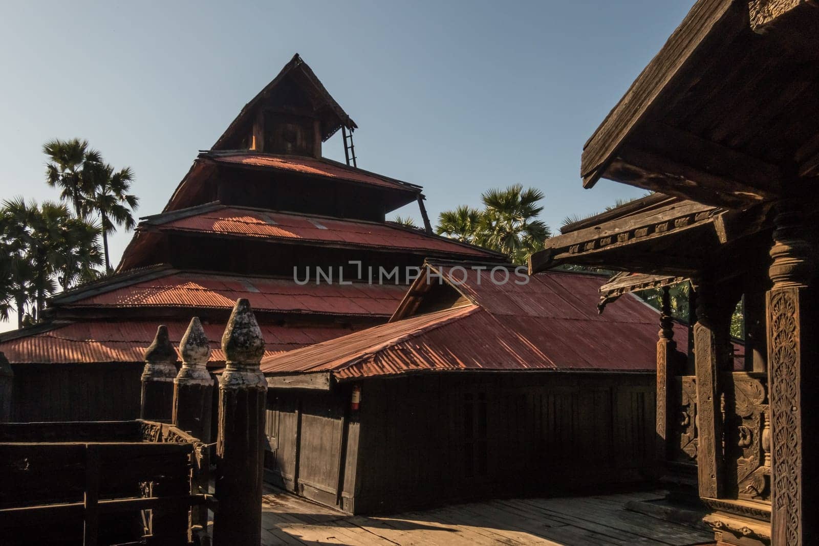 The Bagaya Monastery, built from teak wood, located at the former capital of Inwa, Myanmar